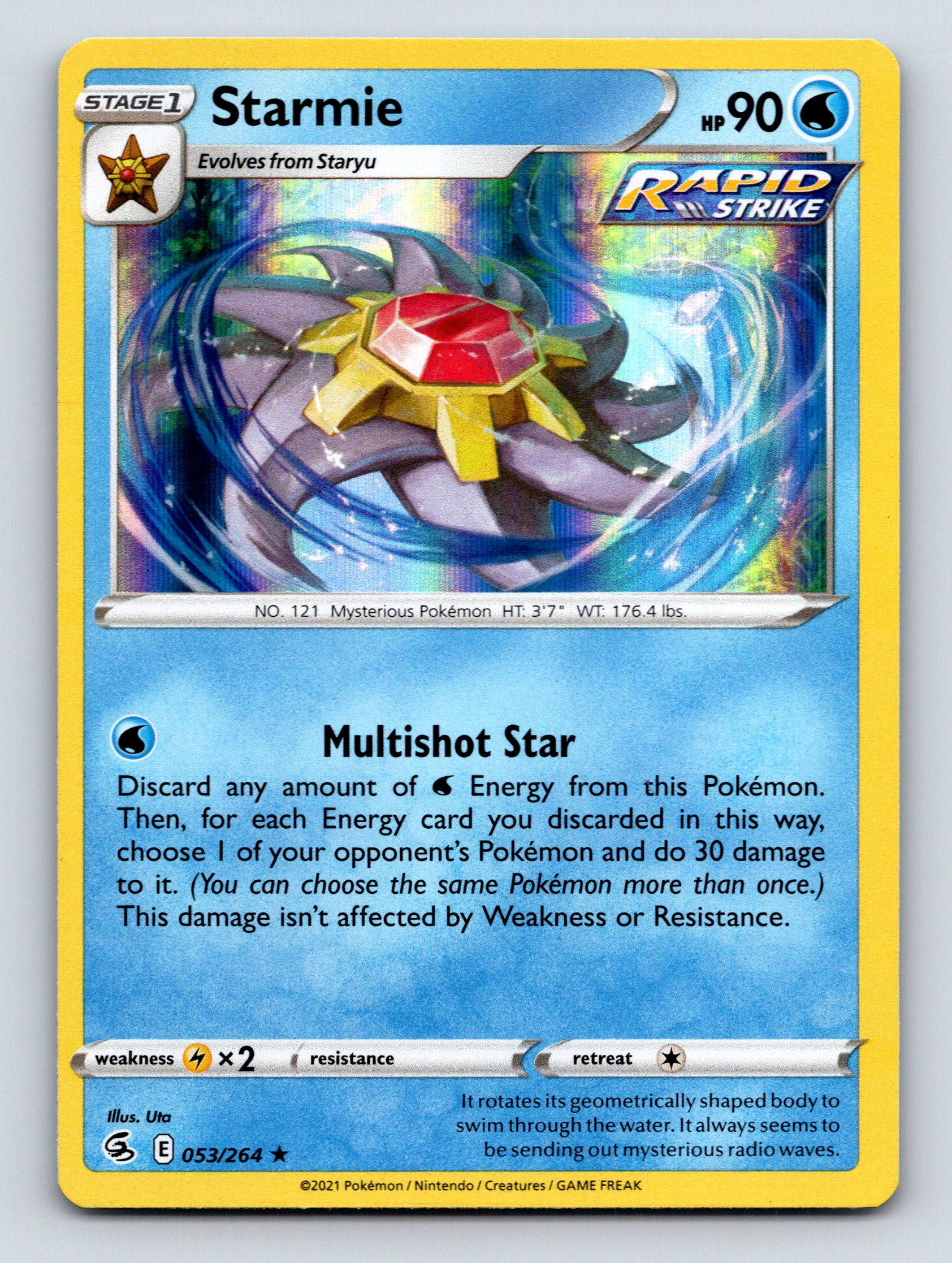 blue star様 オーダーページ Stage 1 Starmie HP 90 Multishot Star Attack Rarity Blue Pokémon