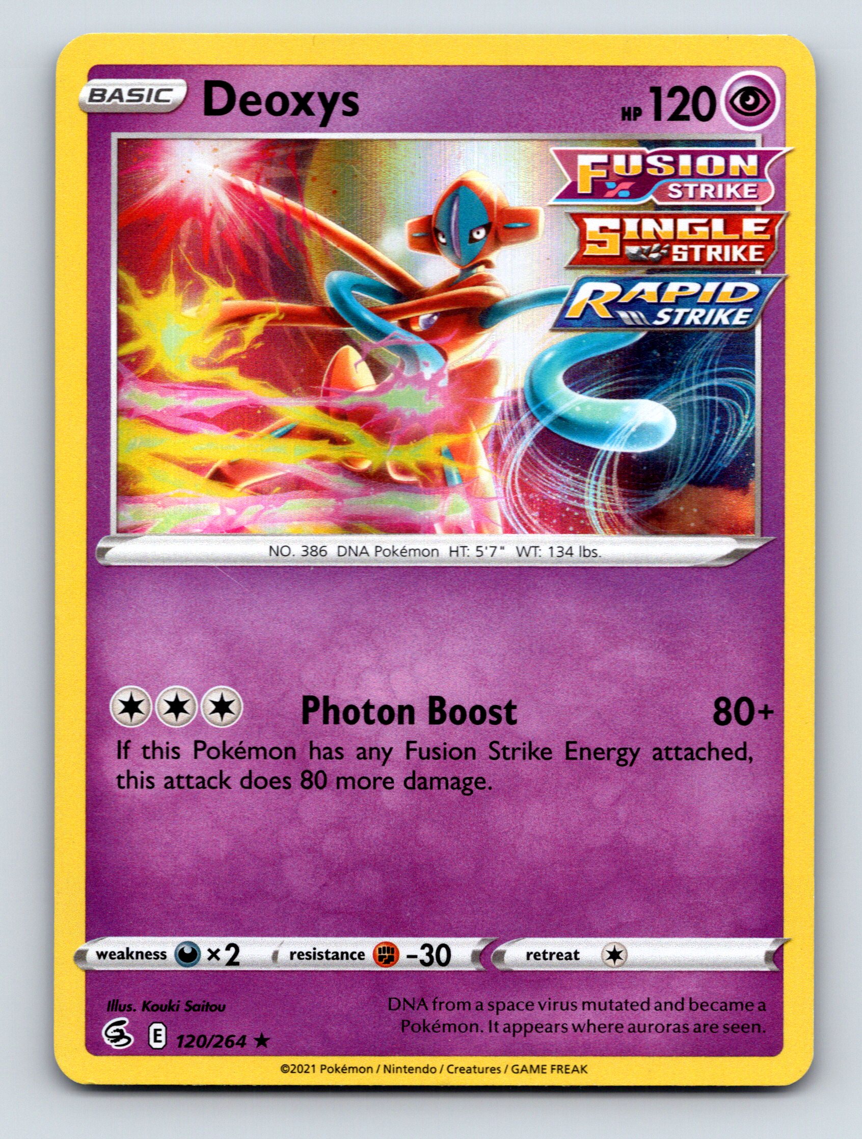 デオキシス 120HP フォトンブースト Basic Deoxys HP 120 Photon Boost Attack Rarity Purple Energetic