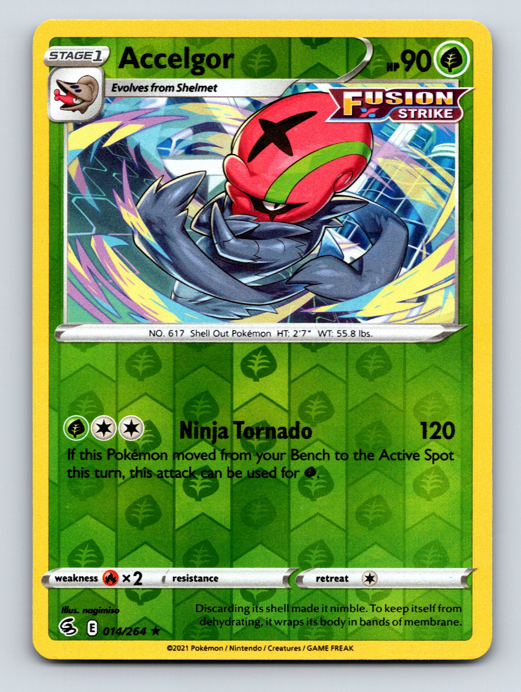 Stage 1 Accelgor HP 90 Ninja Tornado Attack Rarity Green Colorful