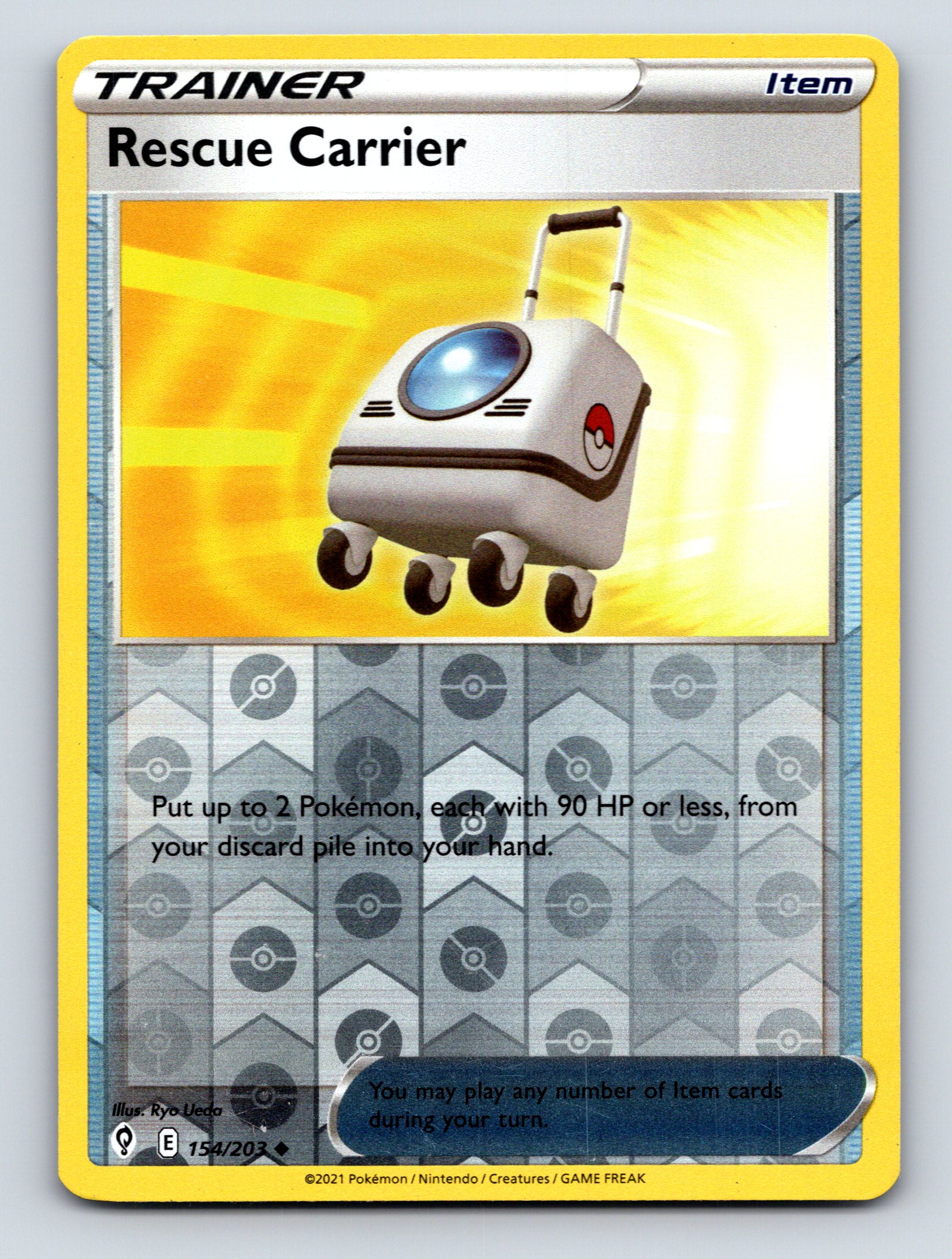 Trainer Item Rescue Carrier Pokémon TCG Card Rarity Yellow Color