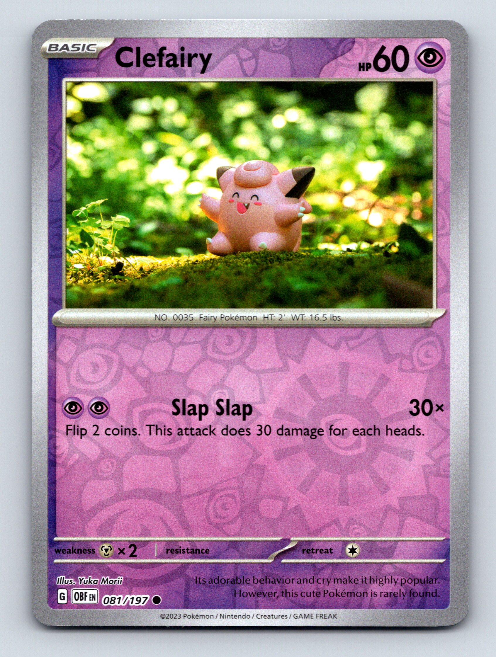 9000 hp kirby pokemon card Basic Clefairy HP 60 Slap Slap Attack Fairy Rarity Pink Pokémon