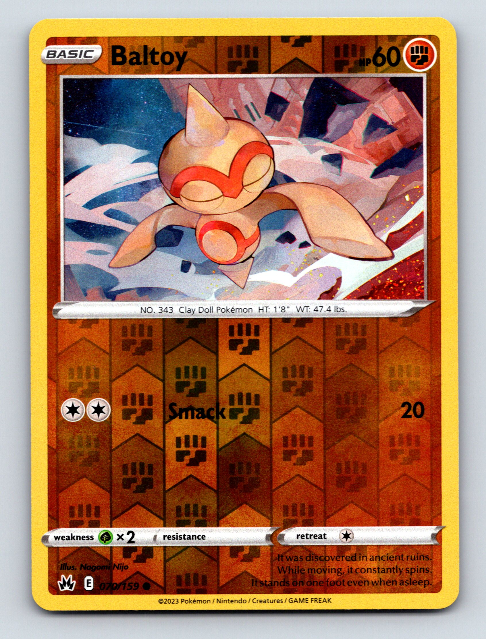 Basic Baltoy HP 60 Smack Attack Rarity Brown Steadfast Pokémon - Picture 1 of 10