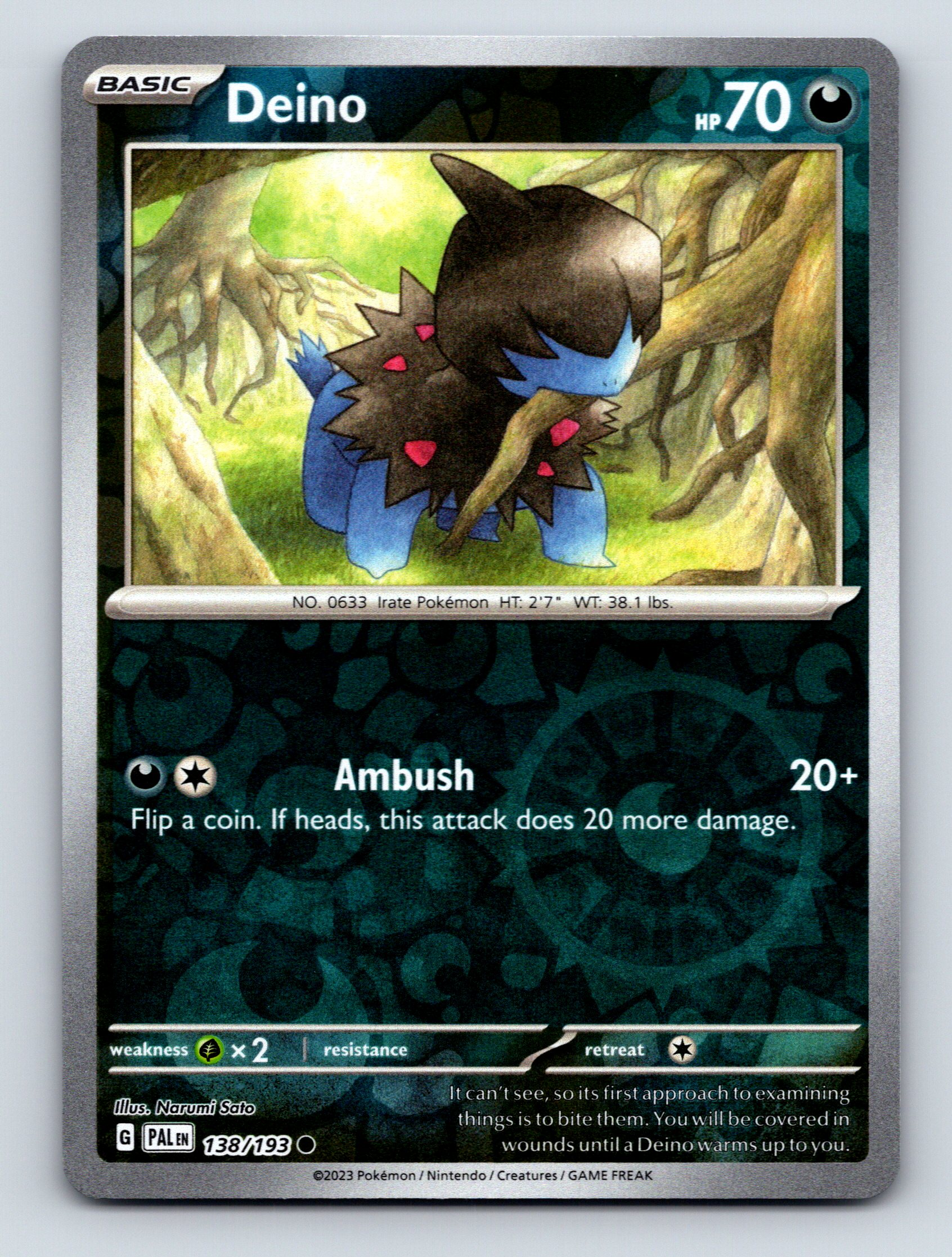 Basic Deino HP 70 Ambush Attack Rarity Dark Mysterious Pokmon