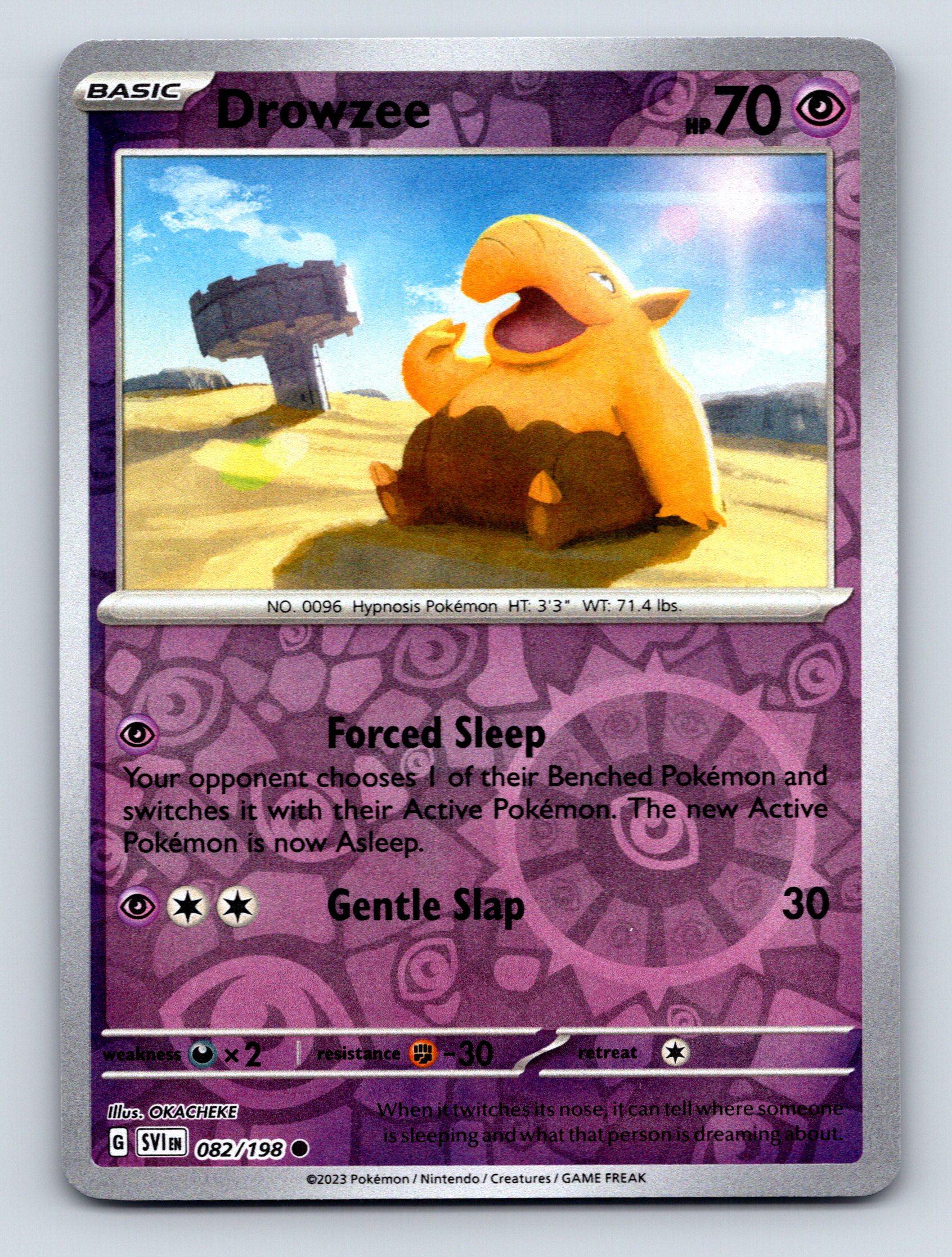 Basic Drowzee HP 70 Forced Sleep Attack Rarity Purple Hypnosis Pokmon Basic Drowzee HP 70 Forced Sleep Attack Rarity Purple Hypnosis Pokmon