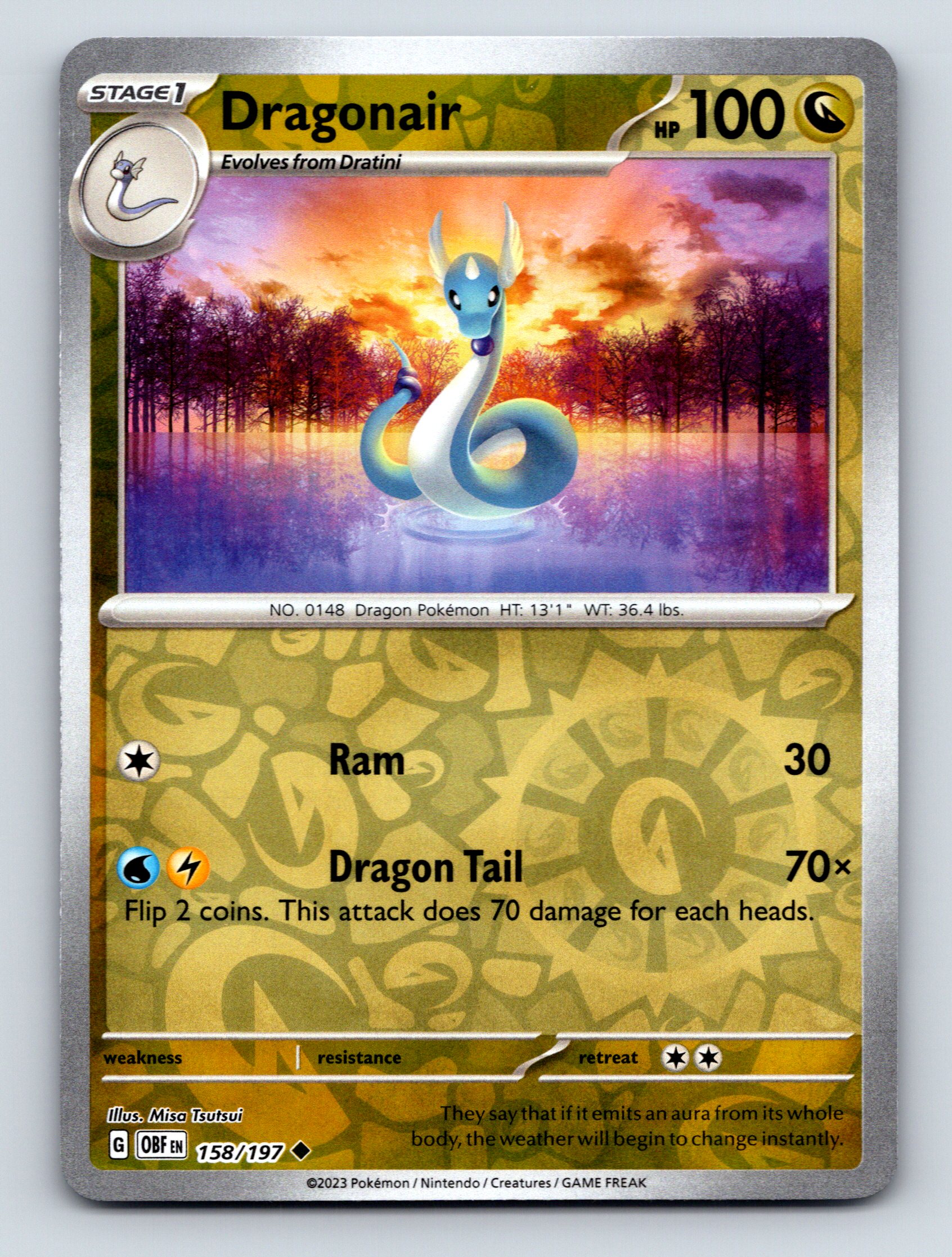 Stage 1 Dragonair HP 100 Dragon Tail Attack Rarity Colorful Pokémon | eBay