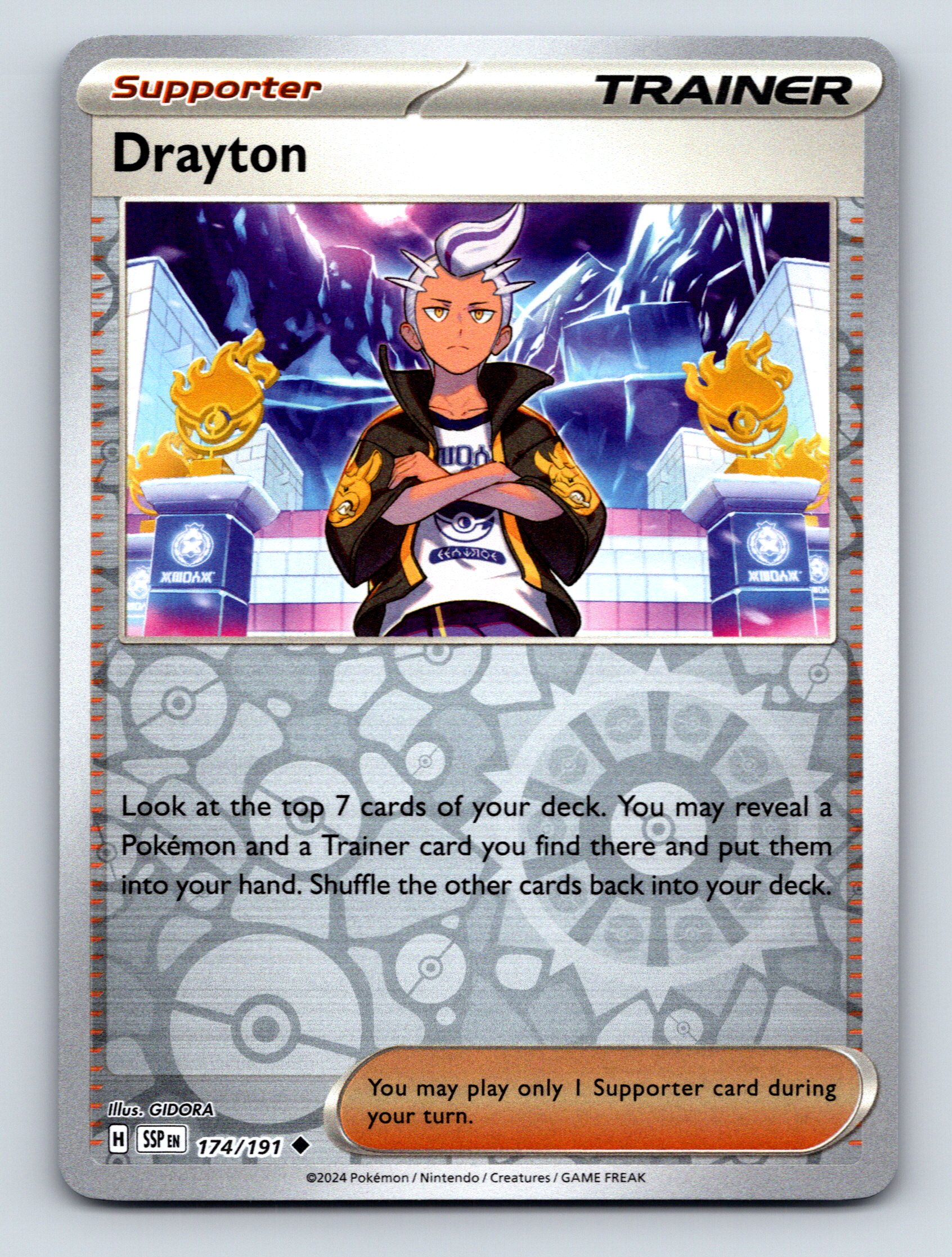Supporter Trainer Drayton Top Deck Search Rarity Colorful Pokémon