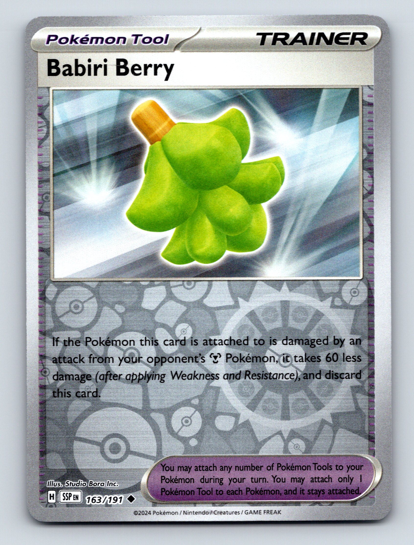 Trainer Babiri Beere Pokémon Werkzeugkarte Verteidigung Grün Pokémon Werkzeug - Bild 1 von 10