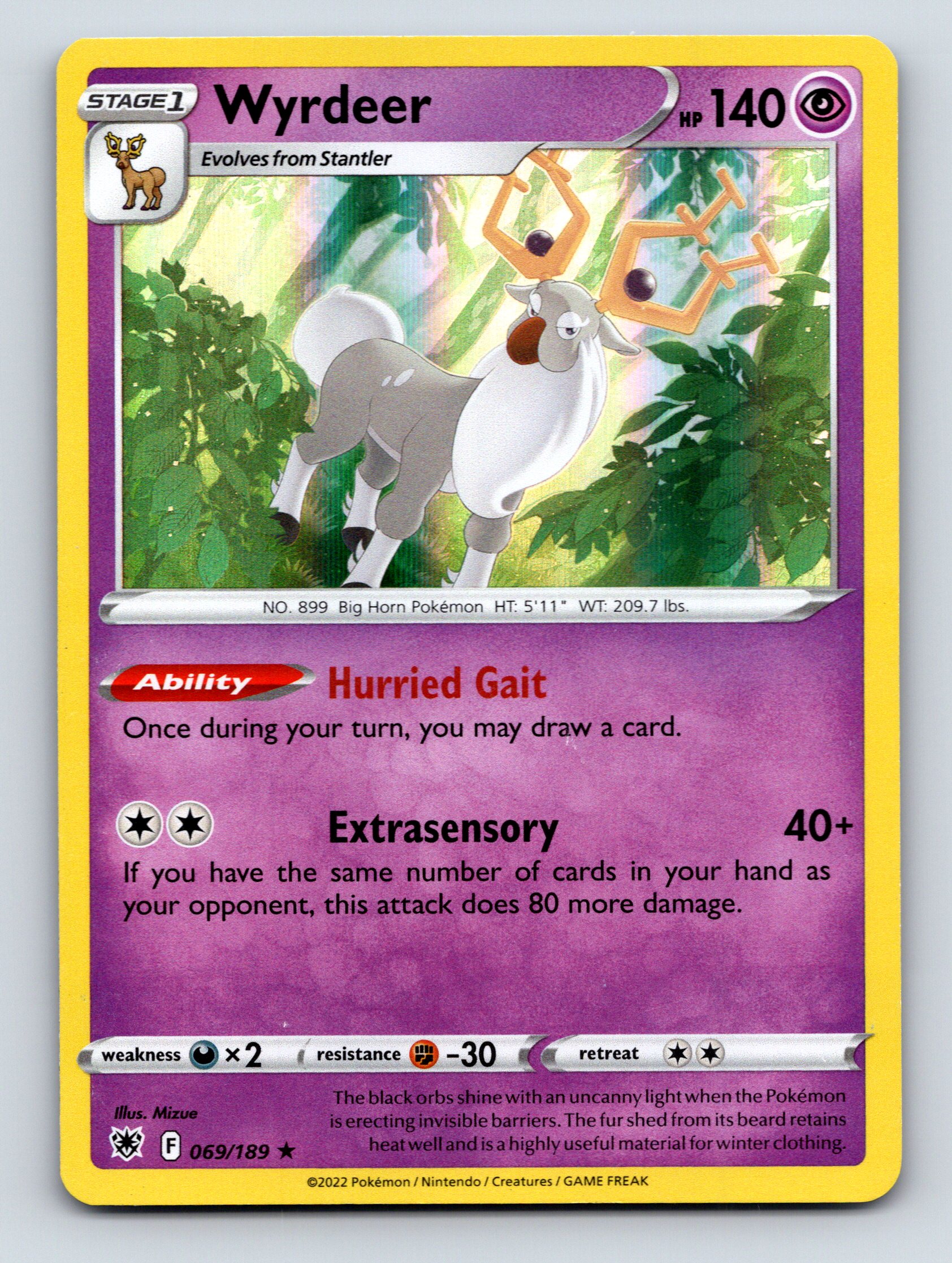 Stage 1 Wyrdeer HP 140 Extralegal Attack Rarity Purple Pokémon | eBay