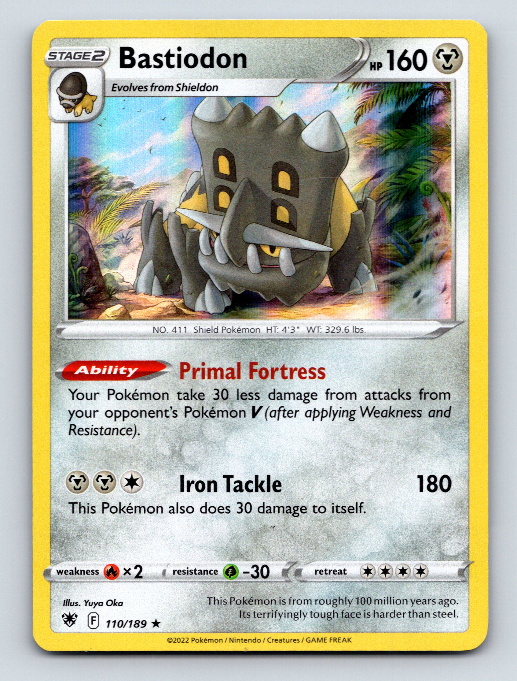 Stage 2 Bastiodon HP 160 Primal Fortress Ability Metal Pokmon Card