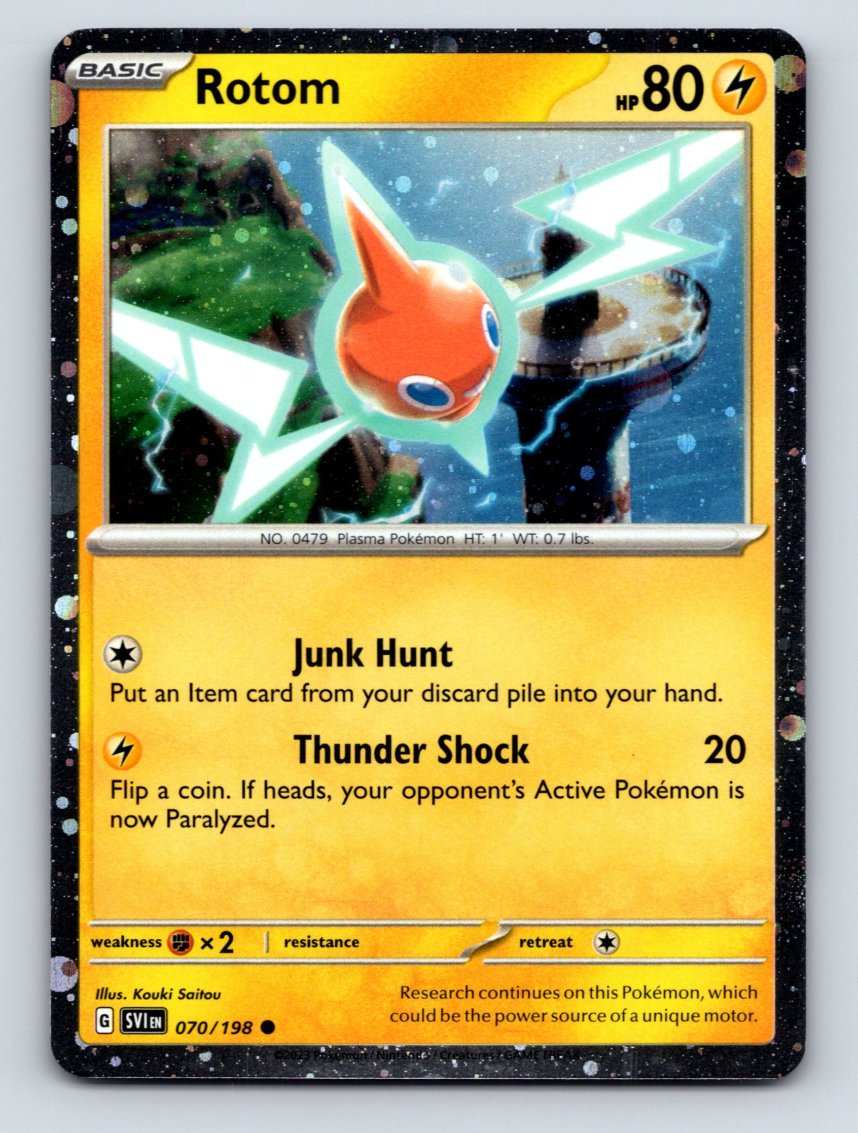 Basic Rotom HP 80 Thunder Shock Attack Rarity Yellow