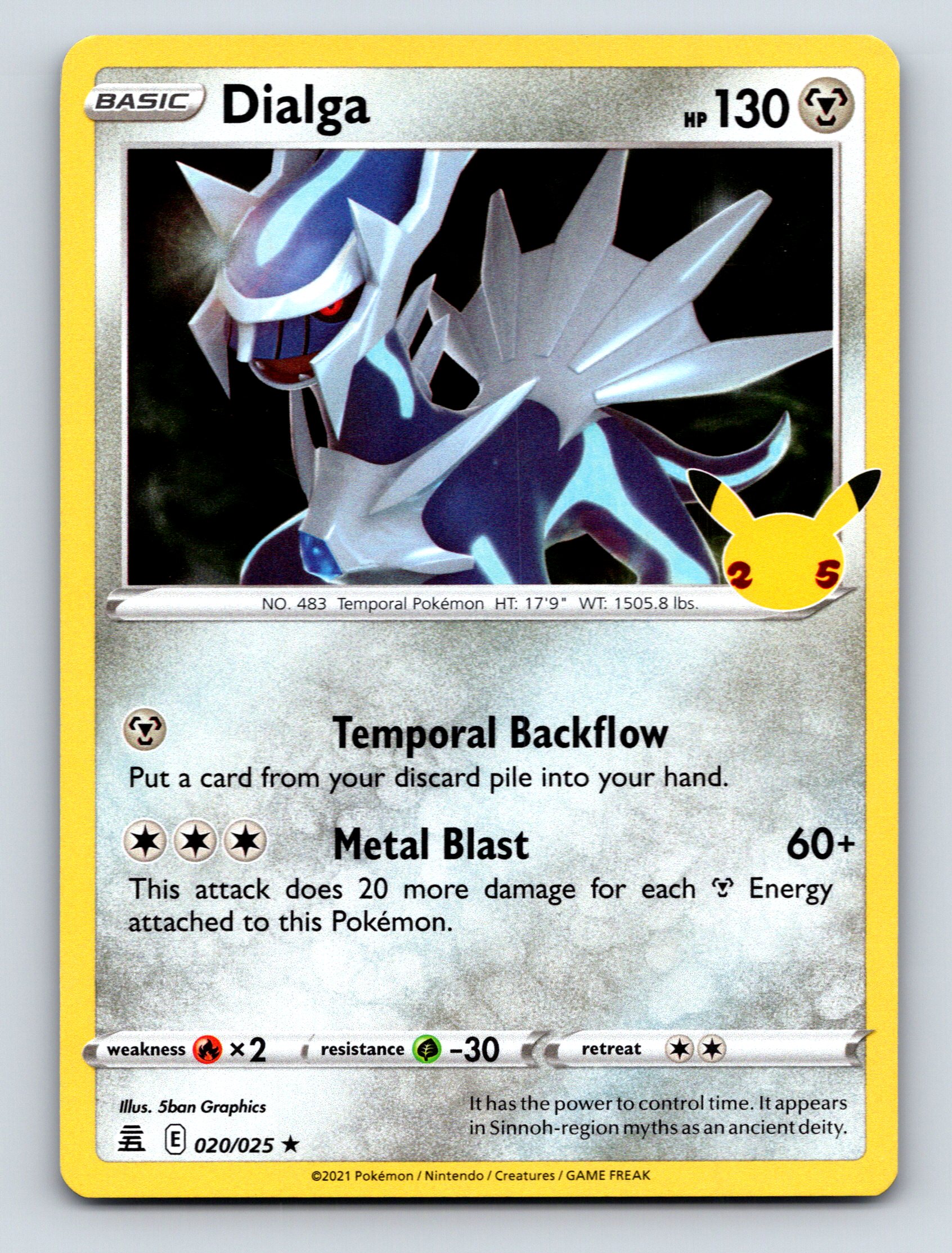 Basic Dialga HP 130 Temporal Backflow Metal Blast Rare Silver