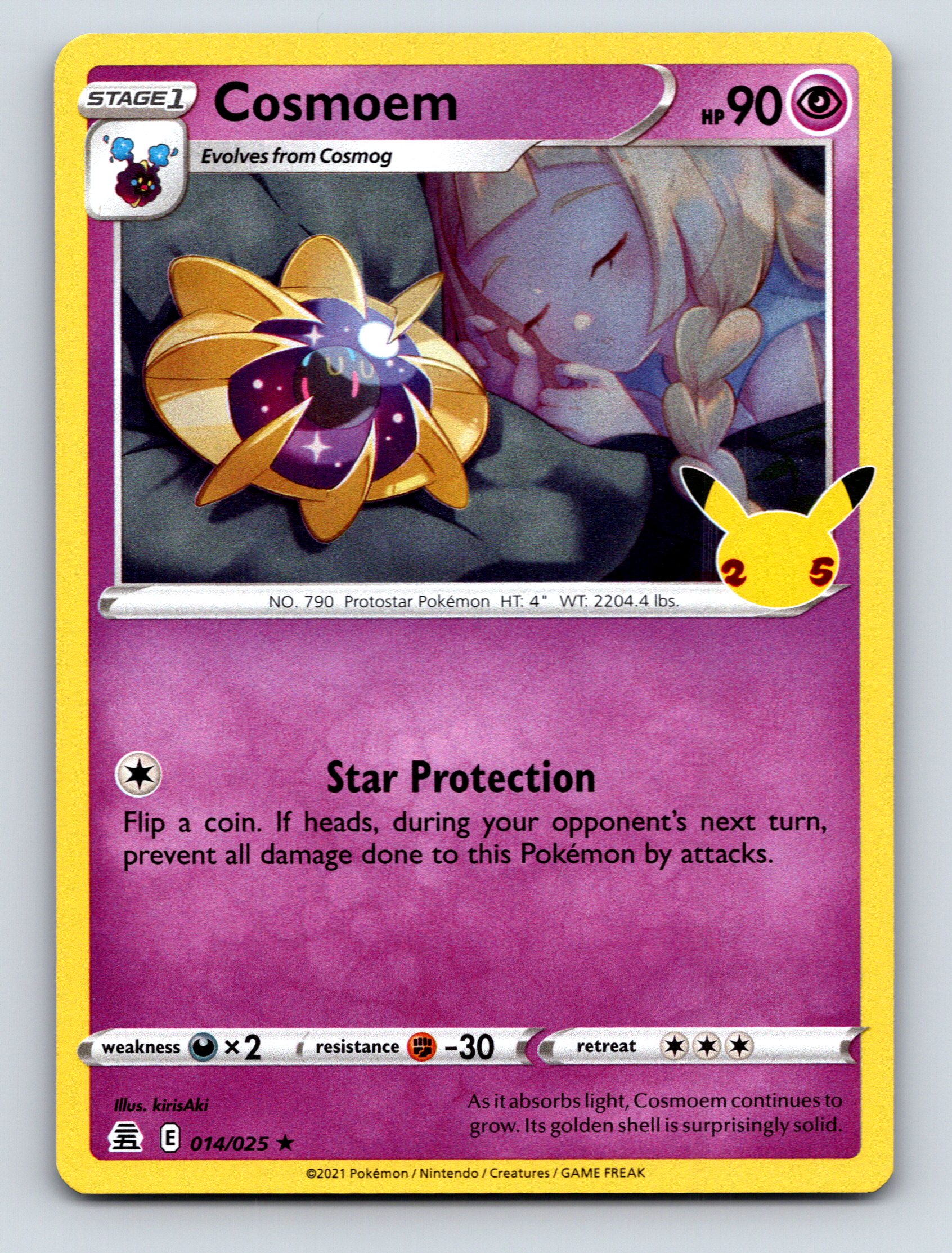 Stage 1 Cosmoem HP 90 Star Protection Rarity Purple Pokémon Card
