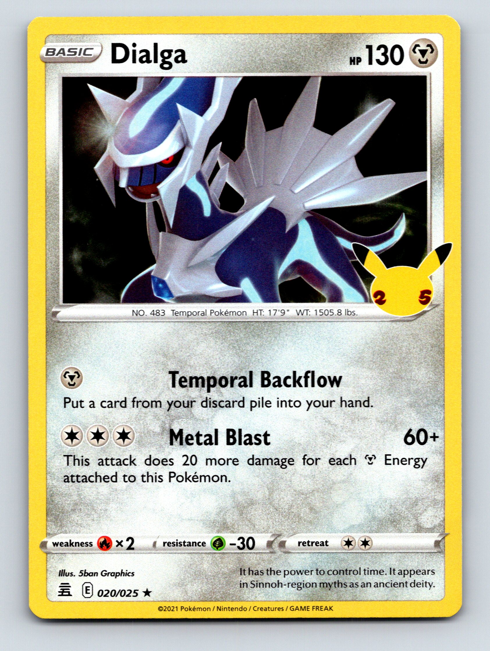 revered cards pokemon Basic Dialga HP 130 Temporal Backflow Attack Rarity Silver Pokémon