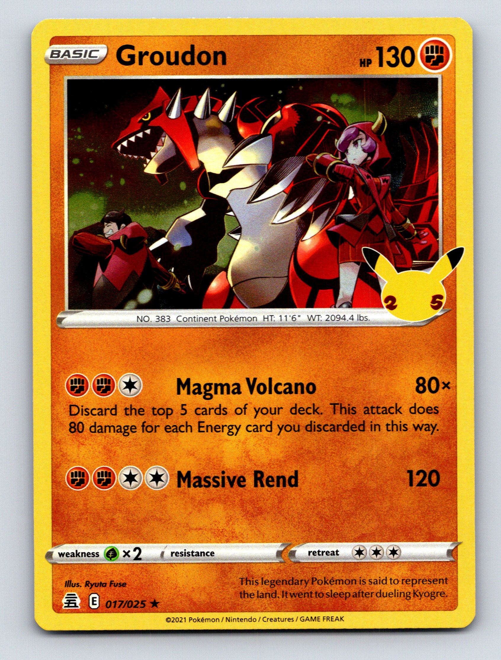 Basic Groudon HP 130 Magma Volcano Massive Rend Rarity Orange Pokmon Basic Groudon HP 130 Magma Volcano Massive Rend Rarity Orange Pokmon