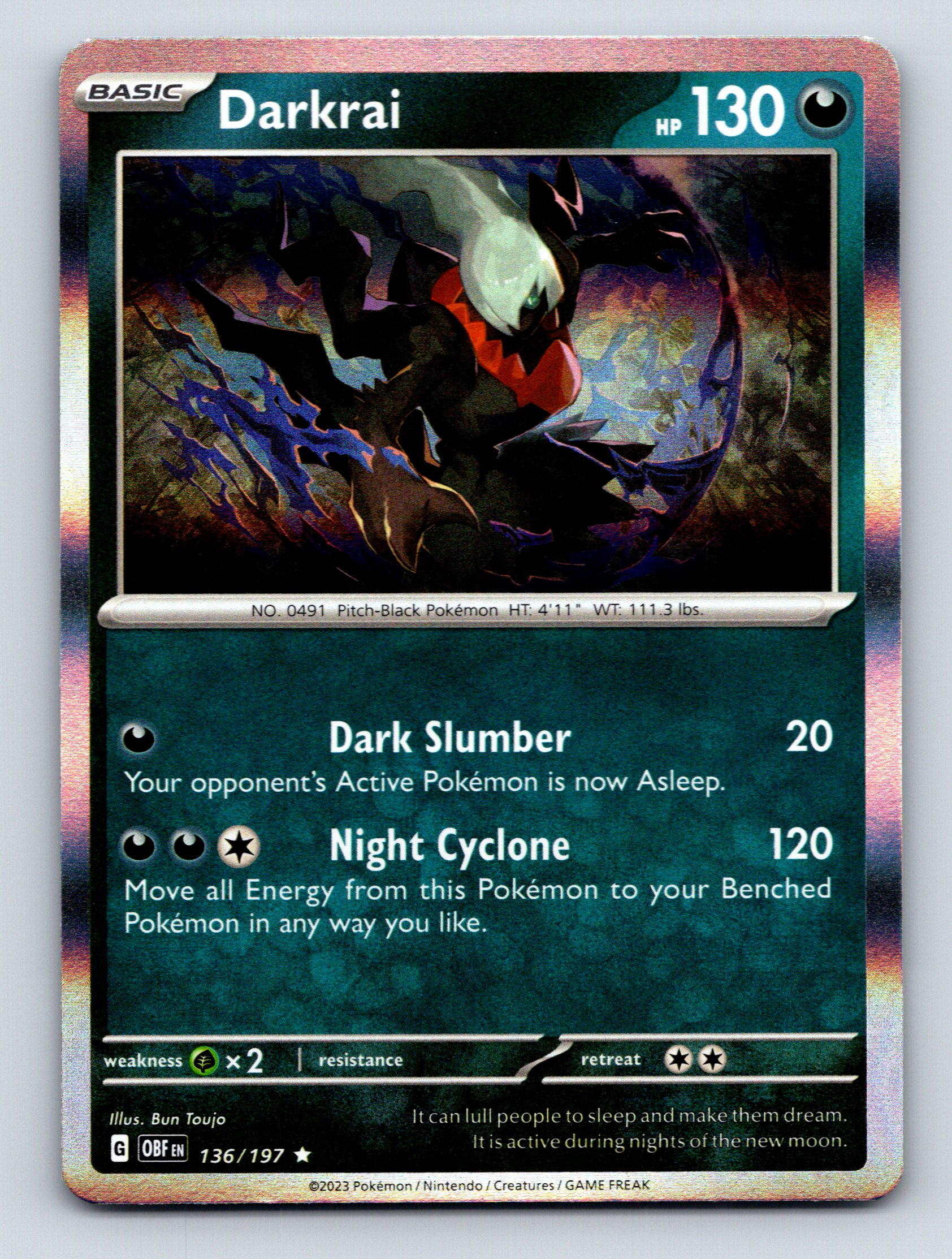 Basic Darkrai HP 130 Night Cyclone Attack Dark Rarität Schwarz Mysteriös Pokémon - Bild 1 von 10