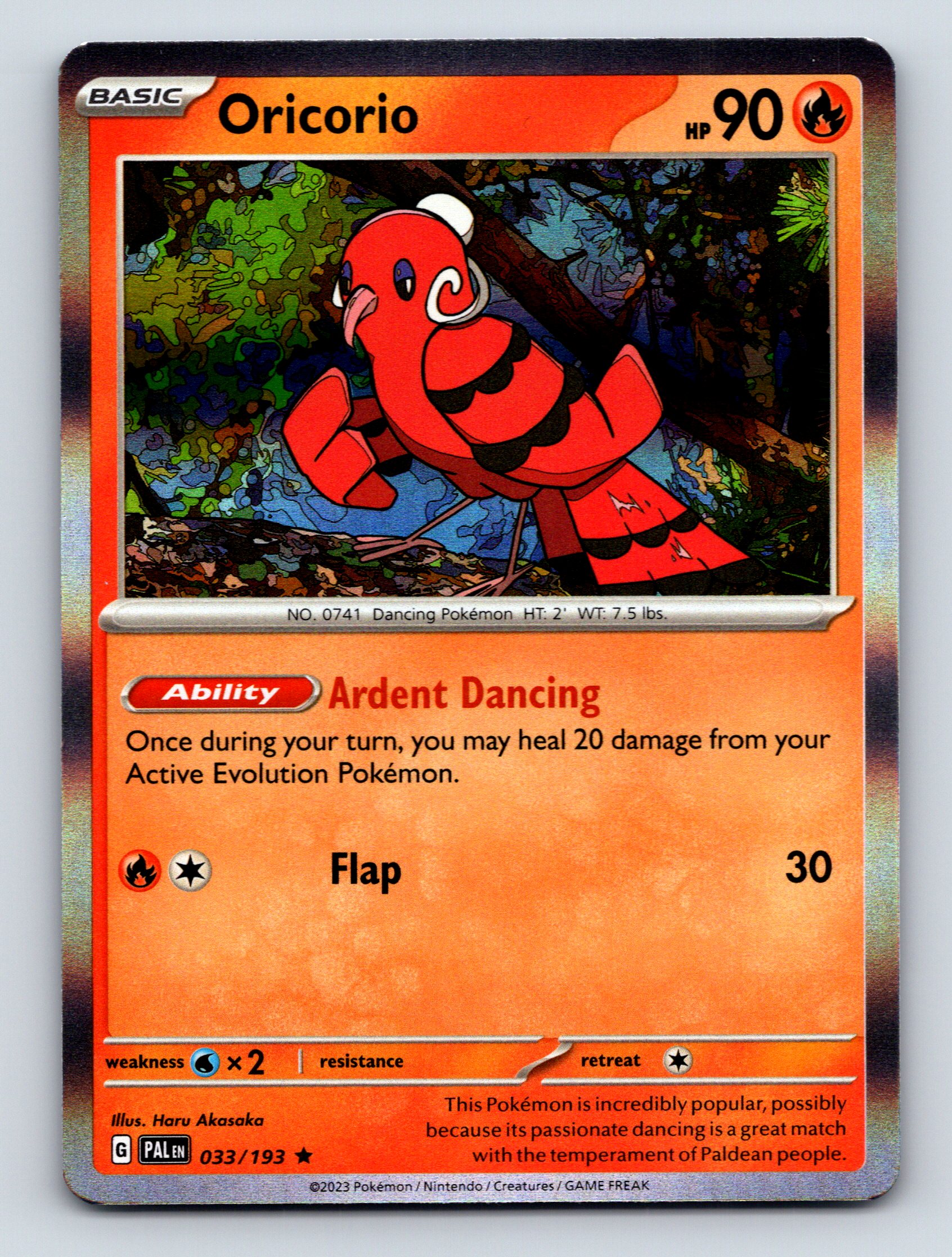 Basic Oricorio HP 90 Ardent Dancing Flap Rarity Red Dazzling