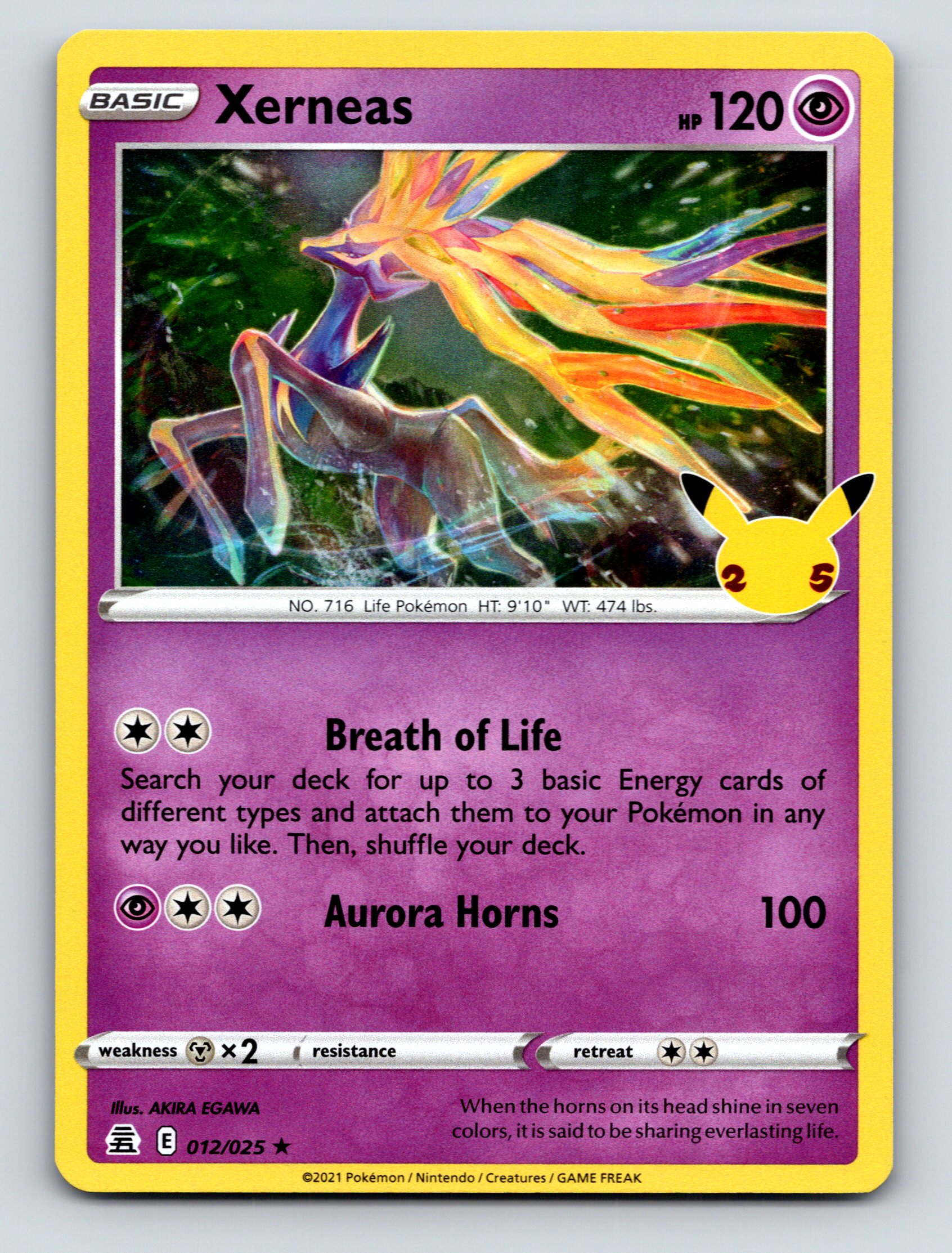 Basic Xerneas HP 120 Breath Of Life Attack Rarity Purple Vibrant