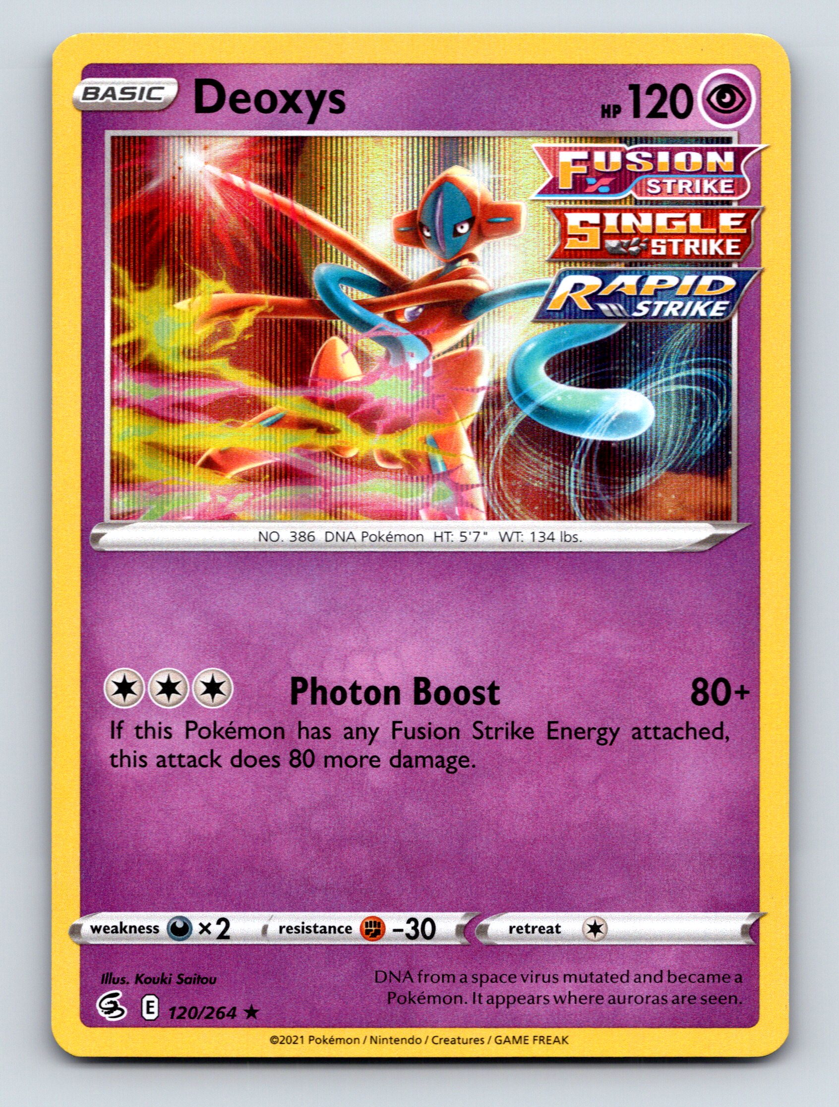 Basic Deoxys HP 120 Photon Boost Attack Rarity Purple Vibrant