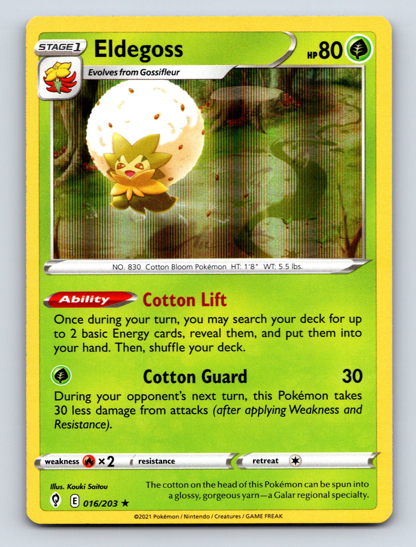 eldegoss pokemon card value Eldegoss - SWSH07: Evolving Skies [HOLO]