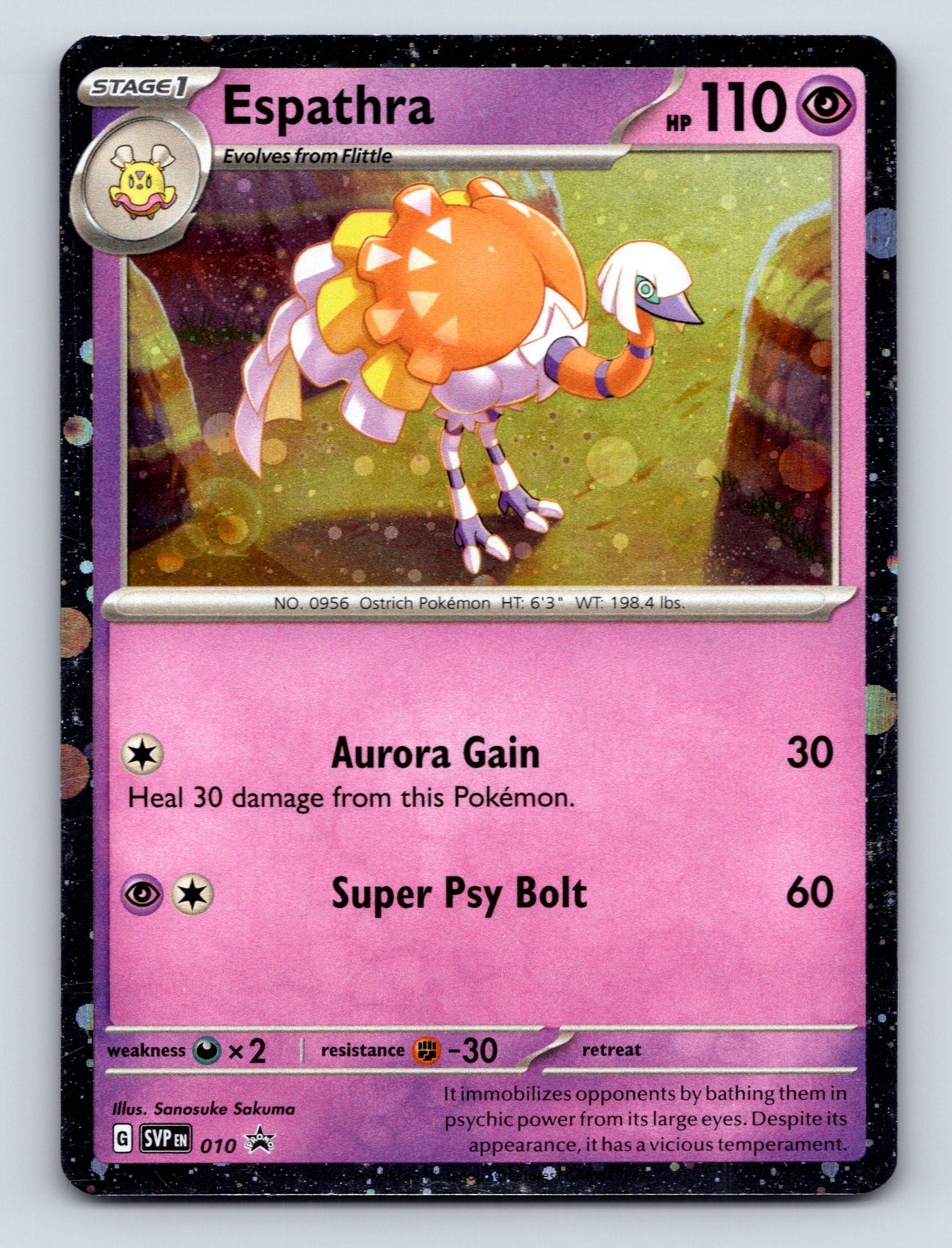 Stage 1 Espathra HP 110 Super Psy Bolt Attack Rarity Purple Power