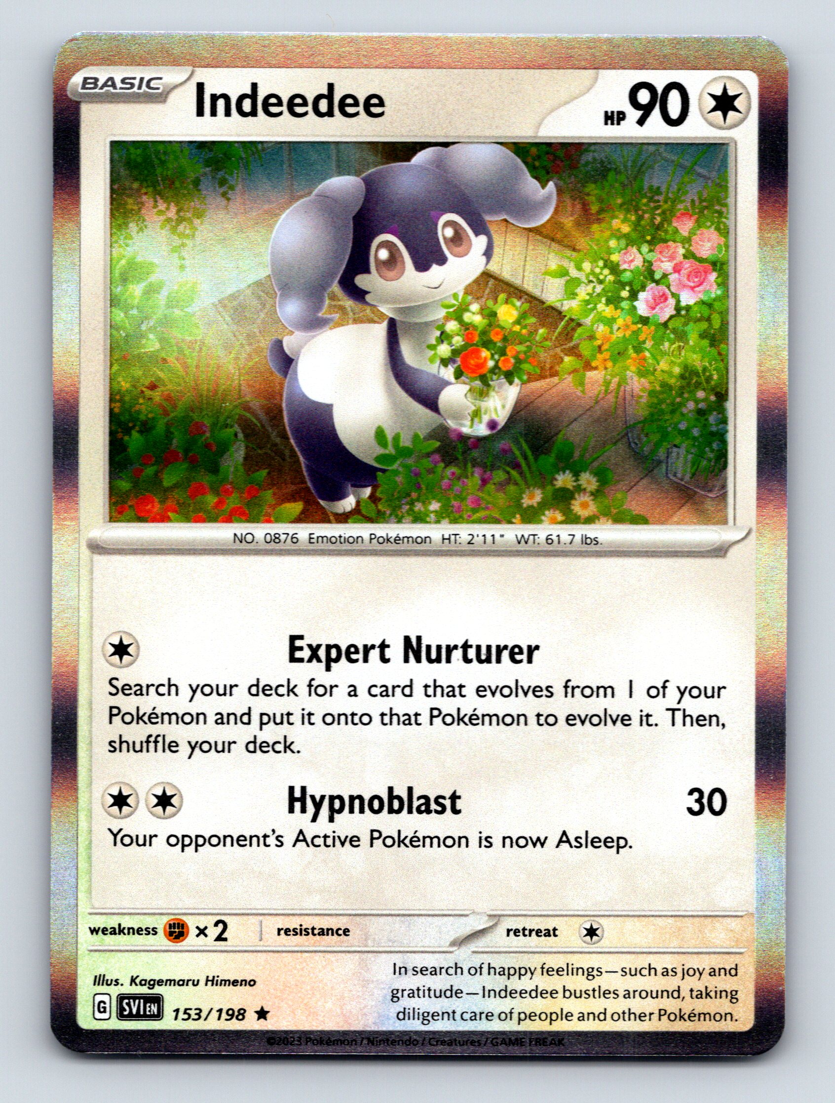 Basic Indeedee HP 90 Expert Nurturer Ability Colorless Pokémon Card