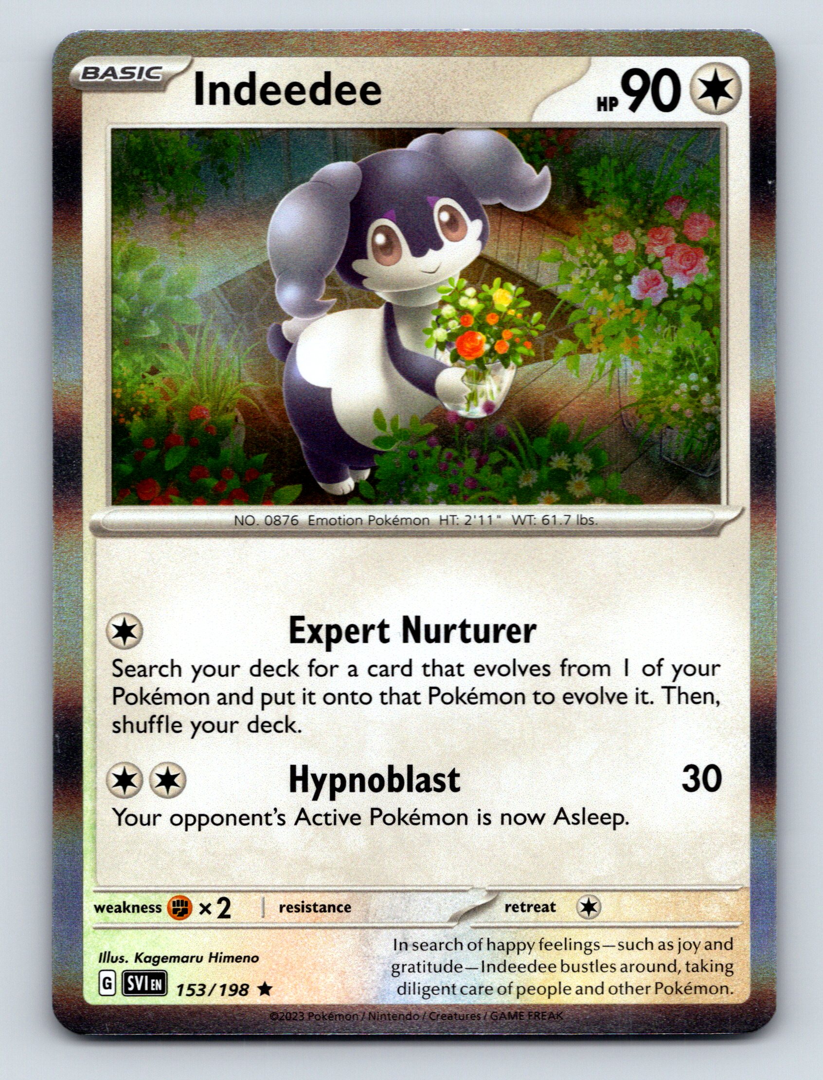 Basic Indeedee HP 90 Hypnoblast Attack Rare Star Colorful Pokémon