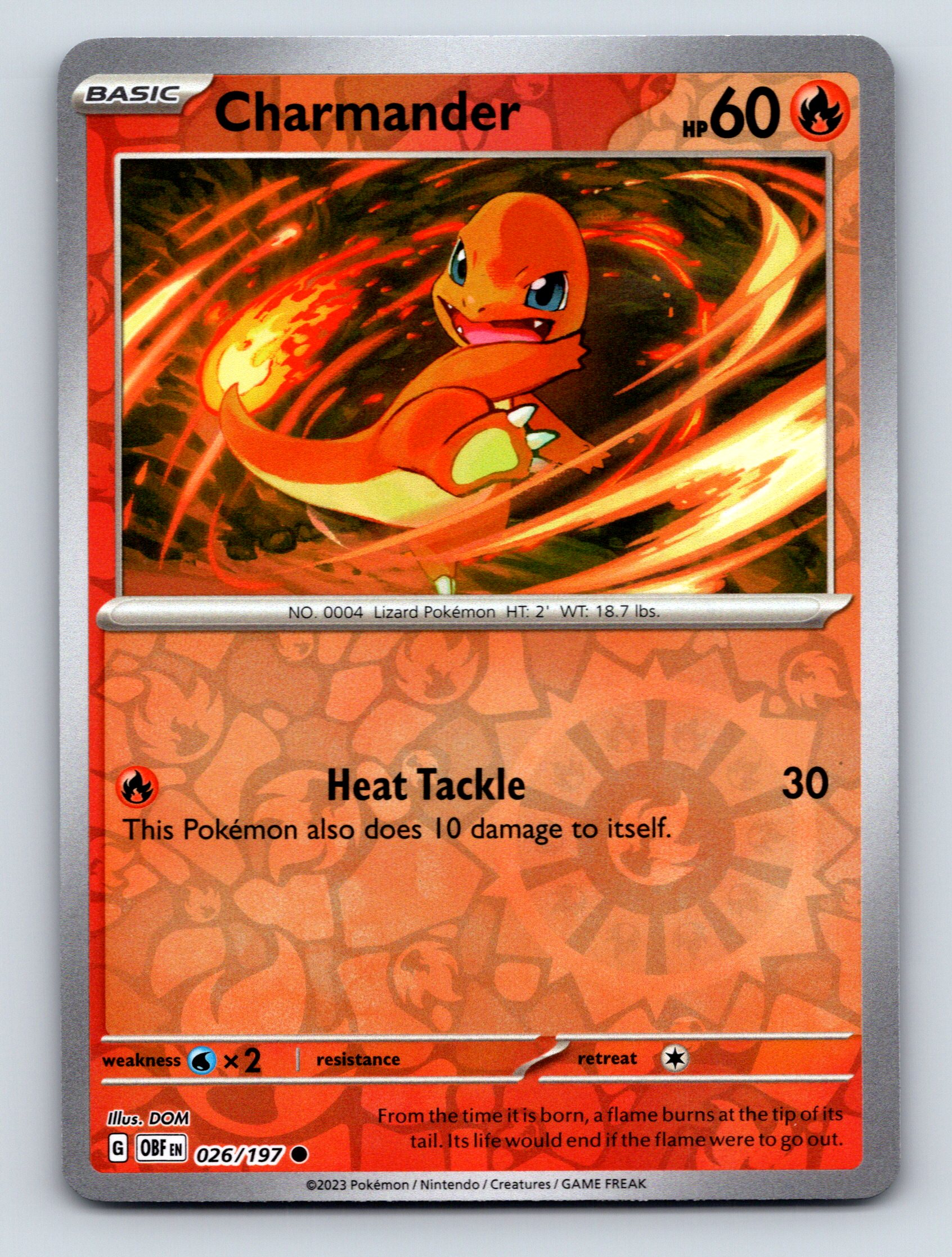 Basic Charmander HP 60 Heat Tackle Lizard Rarity Red Pokémon Card