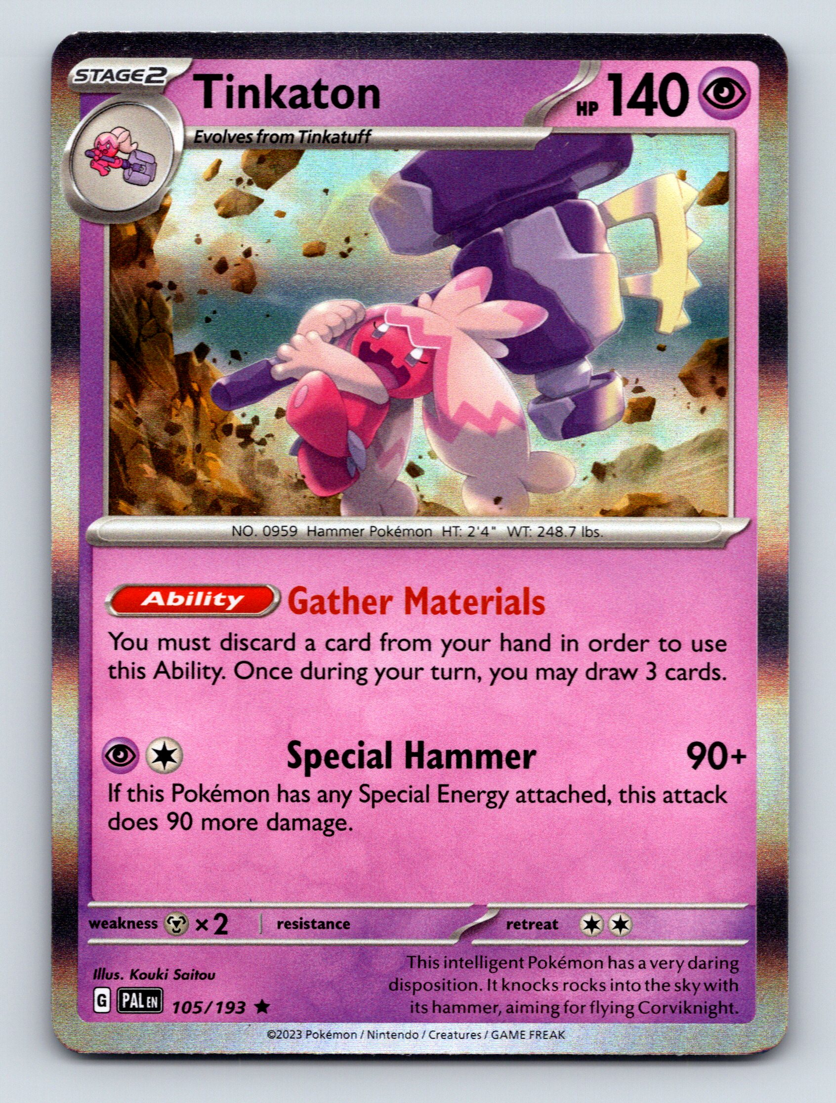 Stage 2 Tinkaton HP 140 Gather Materials Ability Pink Hammer