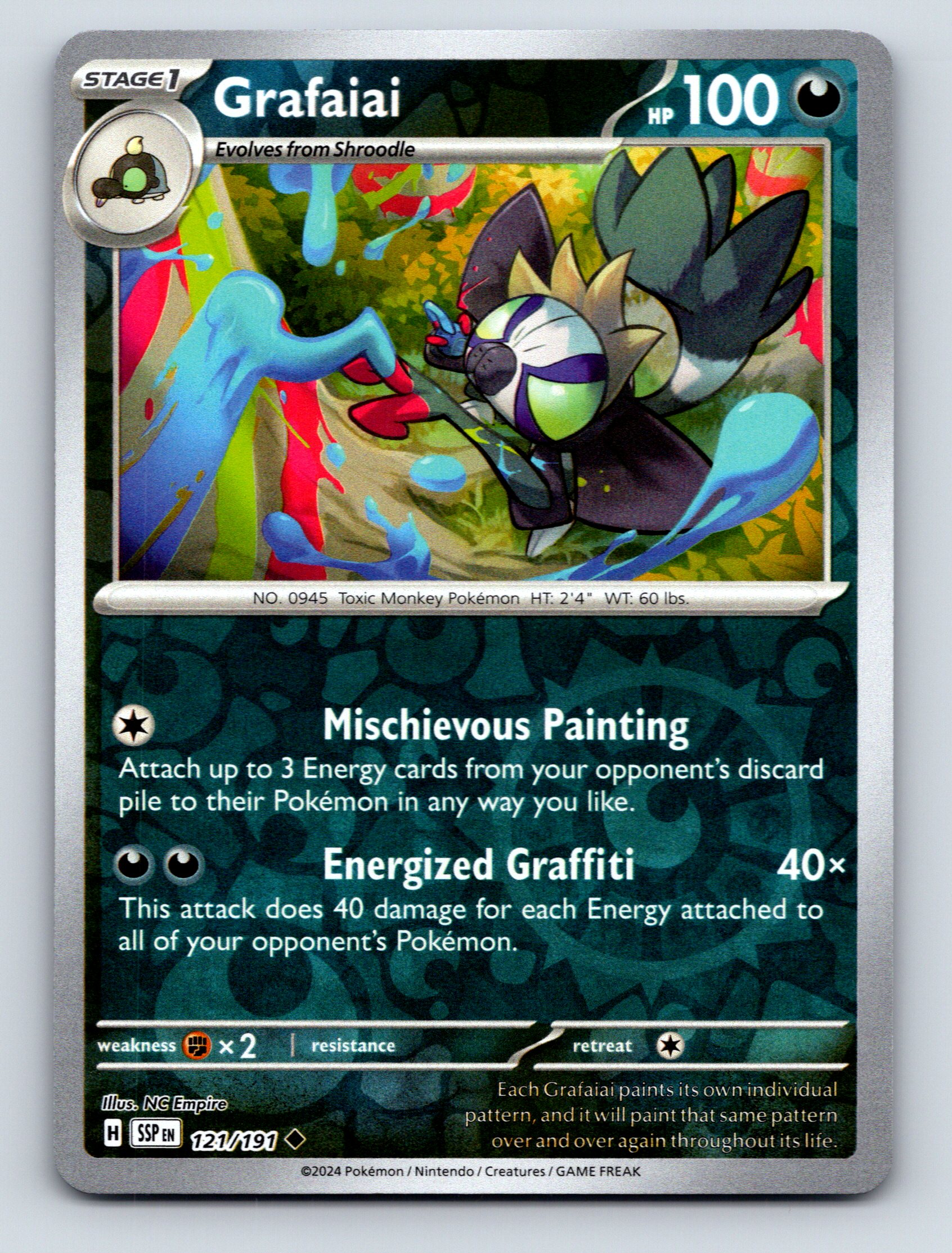 Stage 1 Grafaiai HP 100 Mischievous Painting Ability Rare Colorful Pokmon  Card | eBay