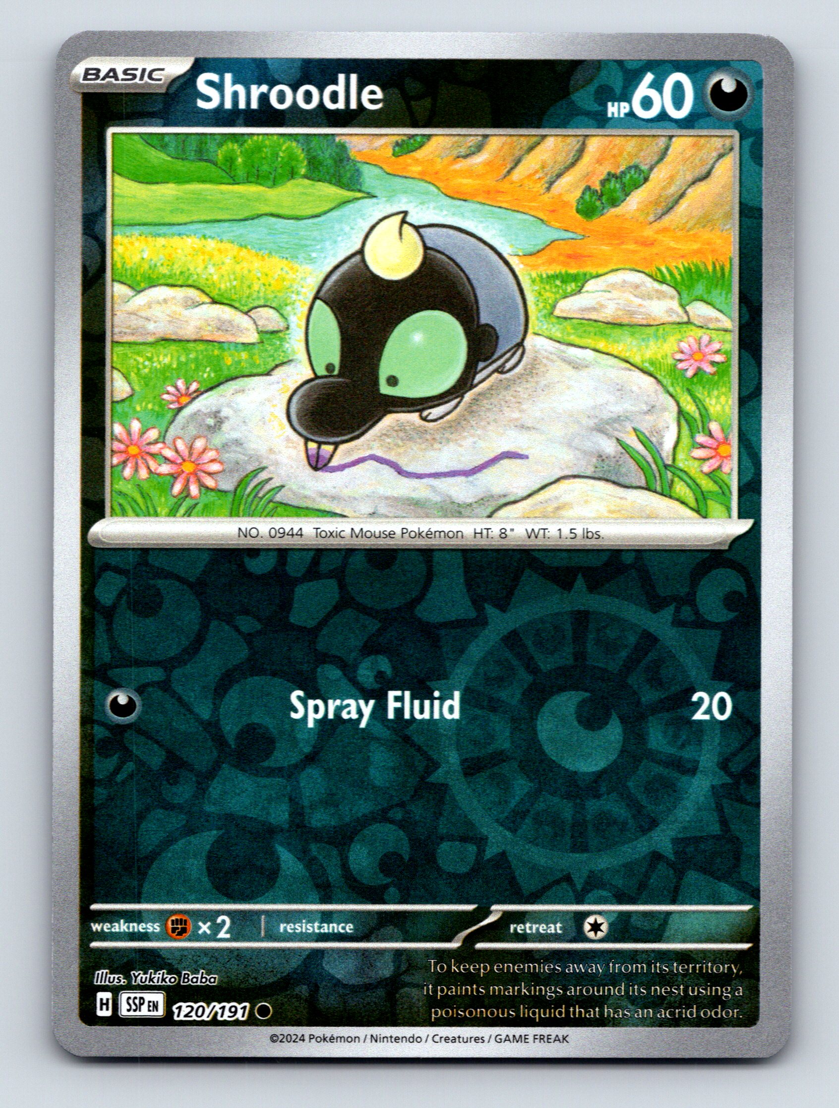 Basic Shrodle HP 60 Sprühflüssigkeit Angriff Rarität grün bunt Pokémon - Bild 1 von 10