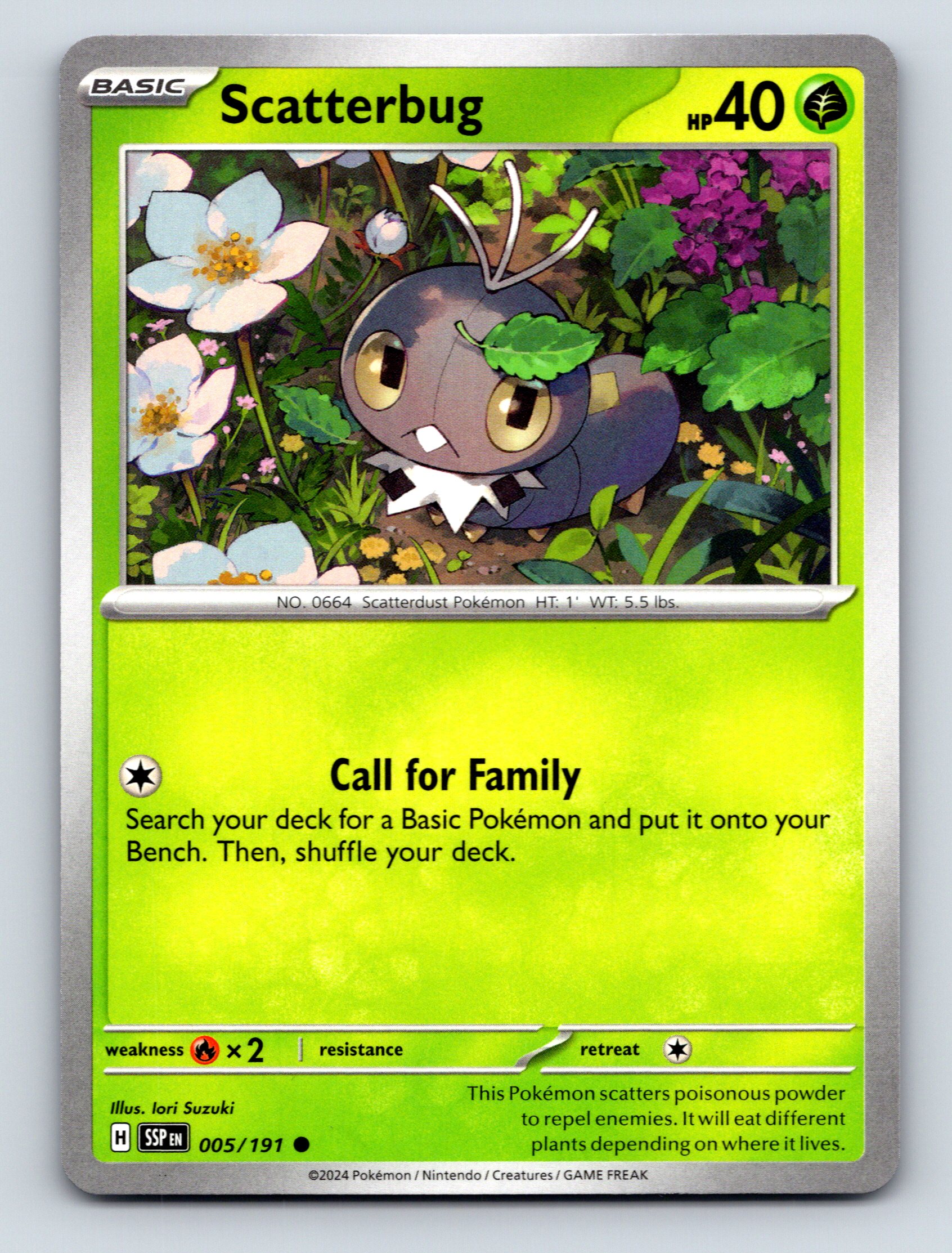 Basic Scatterbug HP 40 Call For Family Ability Rarity Green