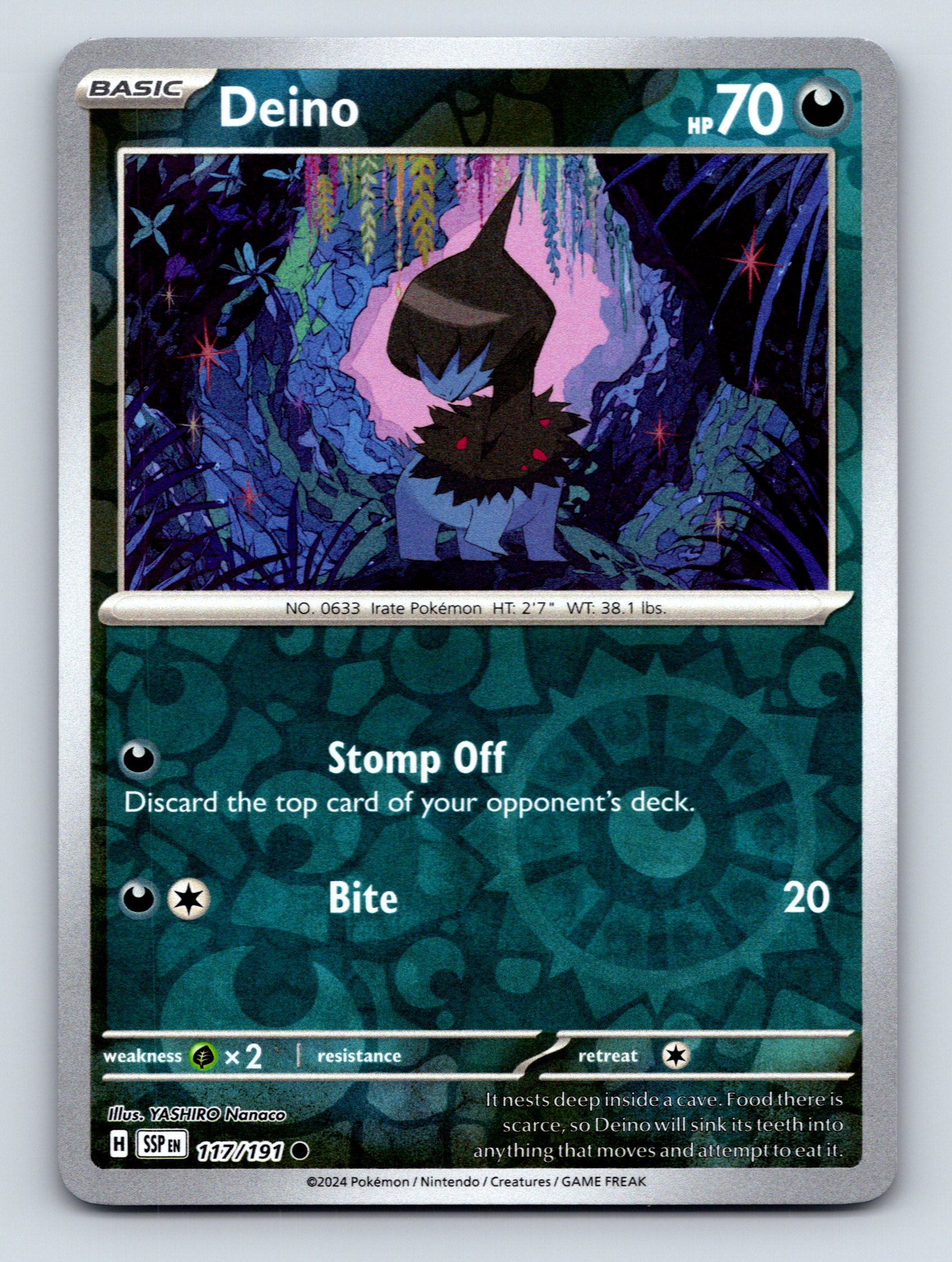 Basic Deino HP 70 Stomp Off Attack Irate Pokmon Darkness Theme