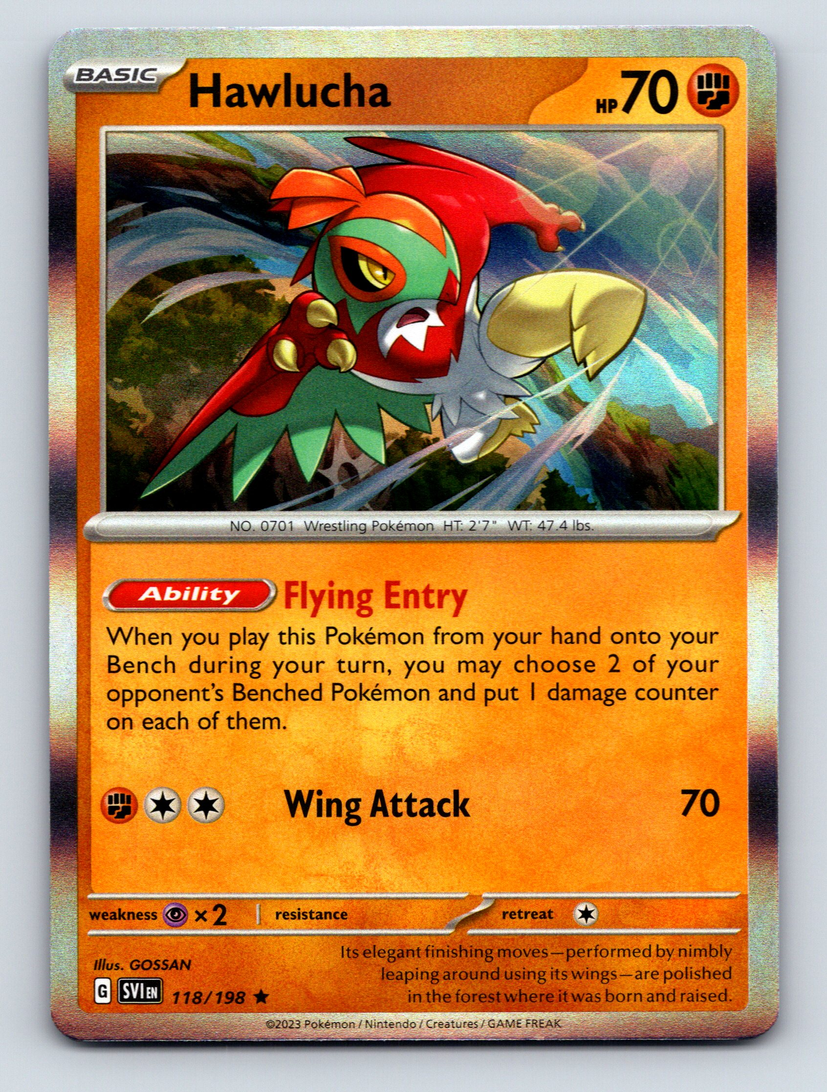 Basic Hawlucha HP 70 Flying Entry Ability Wing Attack Rarity
