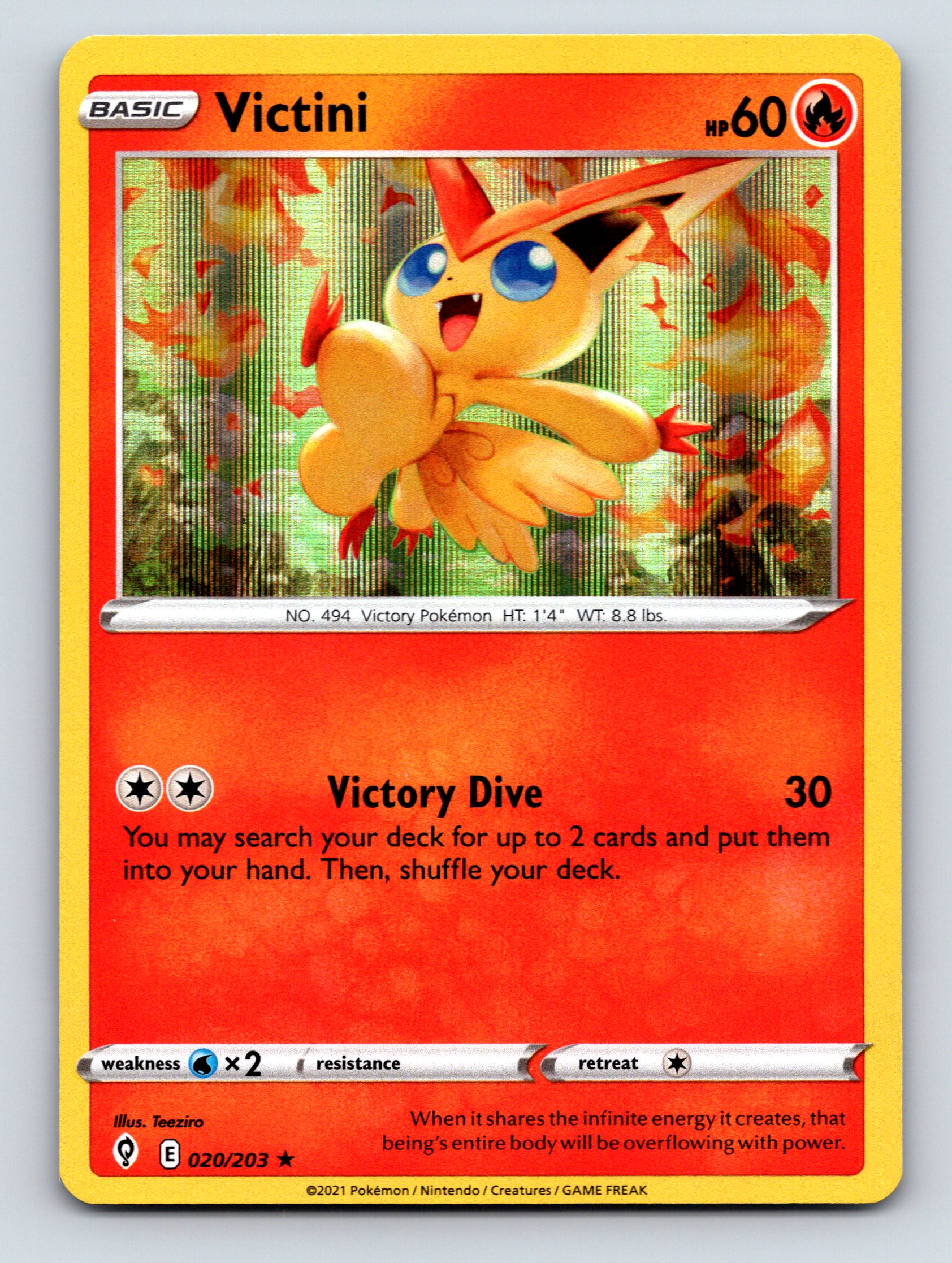 【送料無料/新品】 60 HP Victini Basic Victory Red Vibrant Rarity Attack Dive カードダスその他