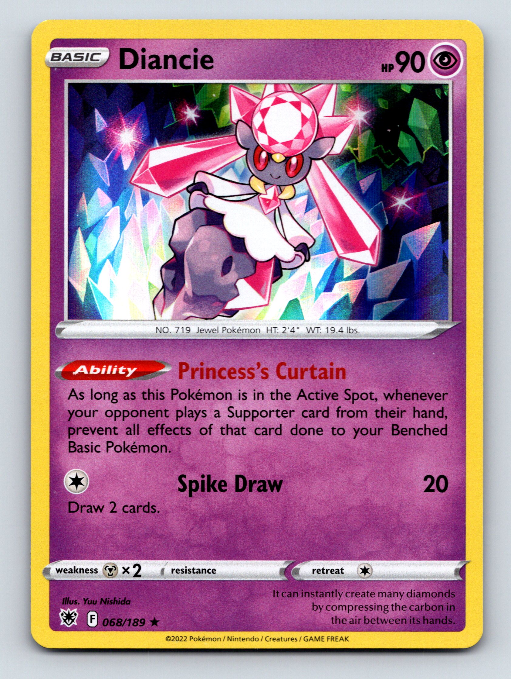 Basic Diancie HP 90 Princesss Curtain Spike Draw Rarity Purple