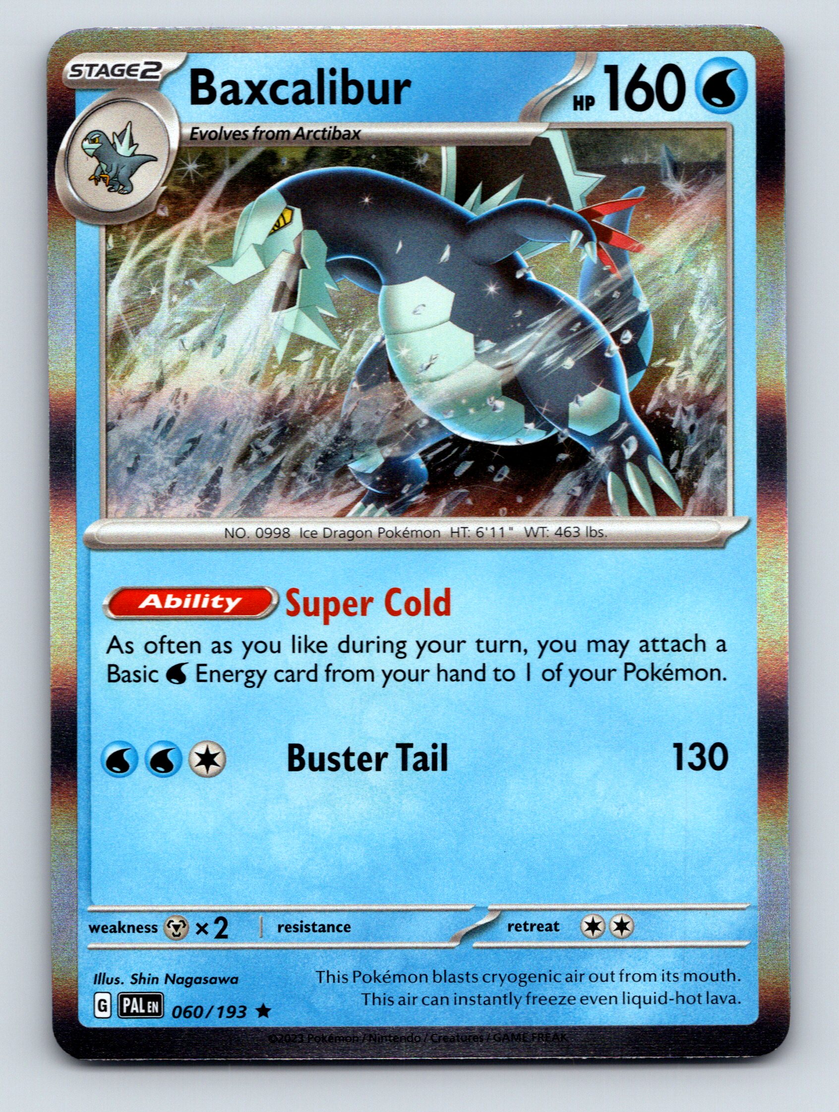 Stage 2 Baxcalibur HP 160 Super Cold Ability Blue Ice Dragon Pokmon | eBay