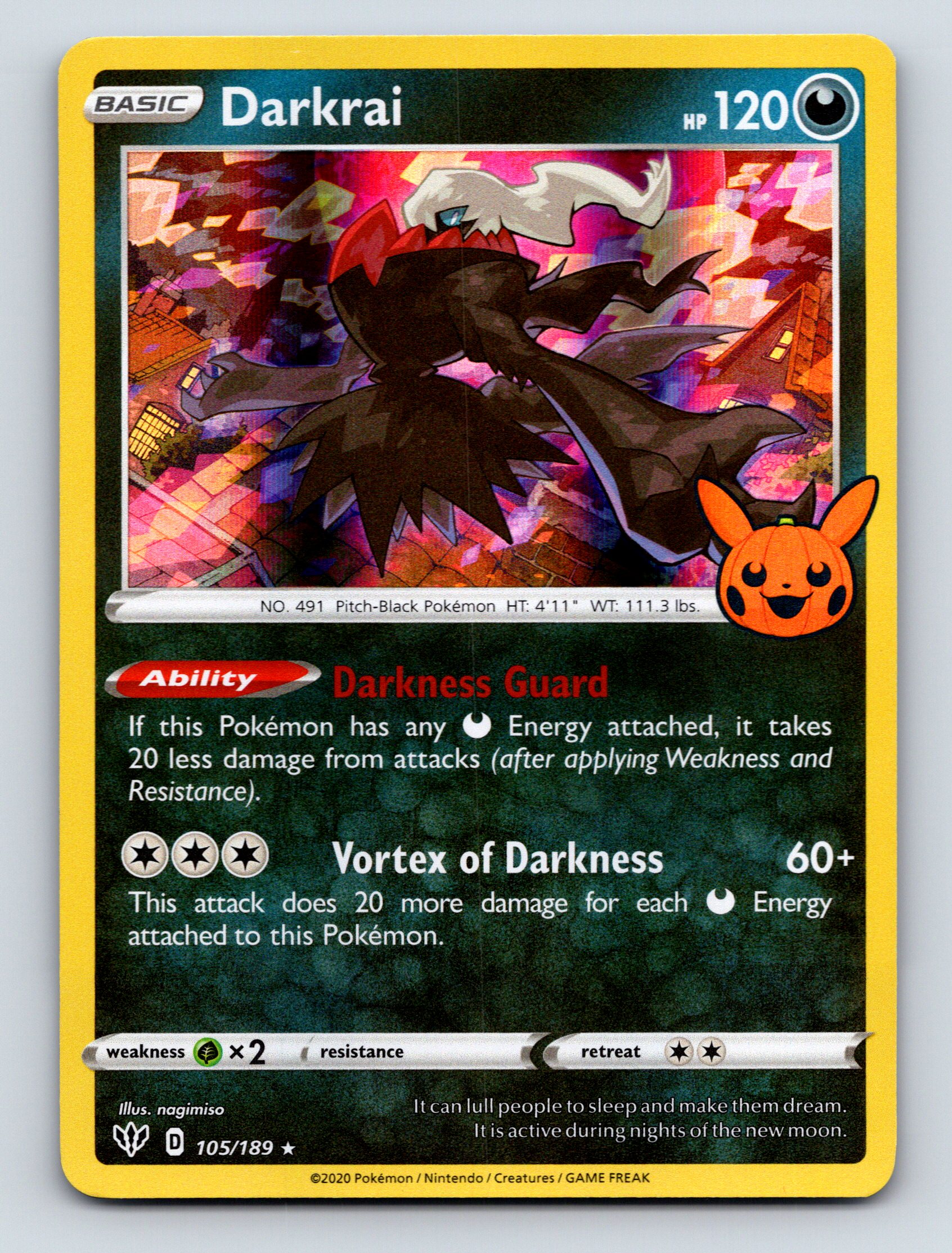 Basic Darkrai HP 120 Darkness Guard Fähigkeit Rare Schwarz Pokémon Wirbel - Bild 1 von 10