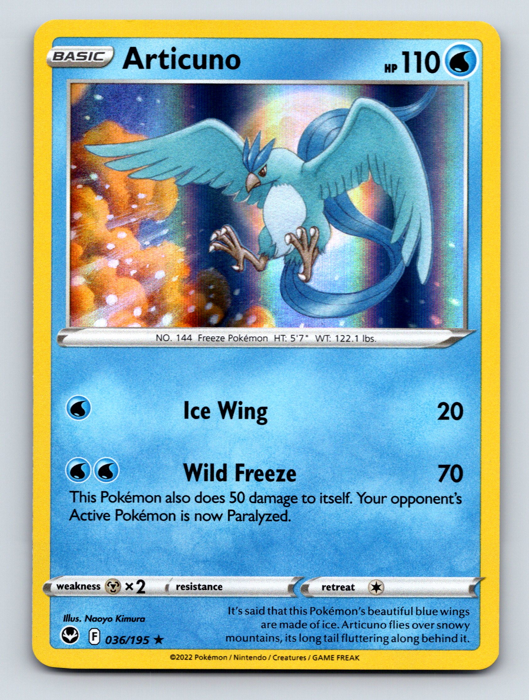 Basic Articuno HP 110 Ice Wing Attack Wild Freeze Rarity Blue Pokmon Basic Articuno HP 110 Ice Wing Attack Wild Freeze Rarity Blue Pokmon