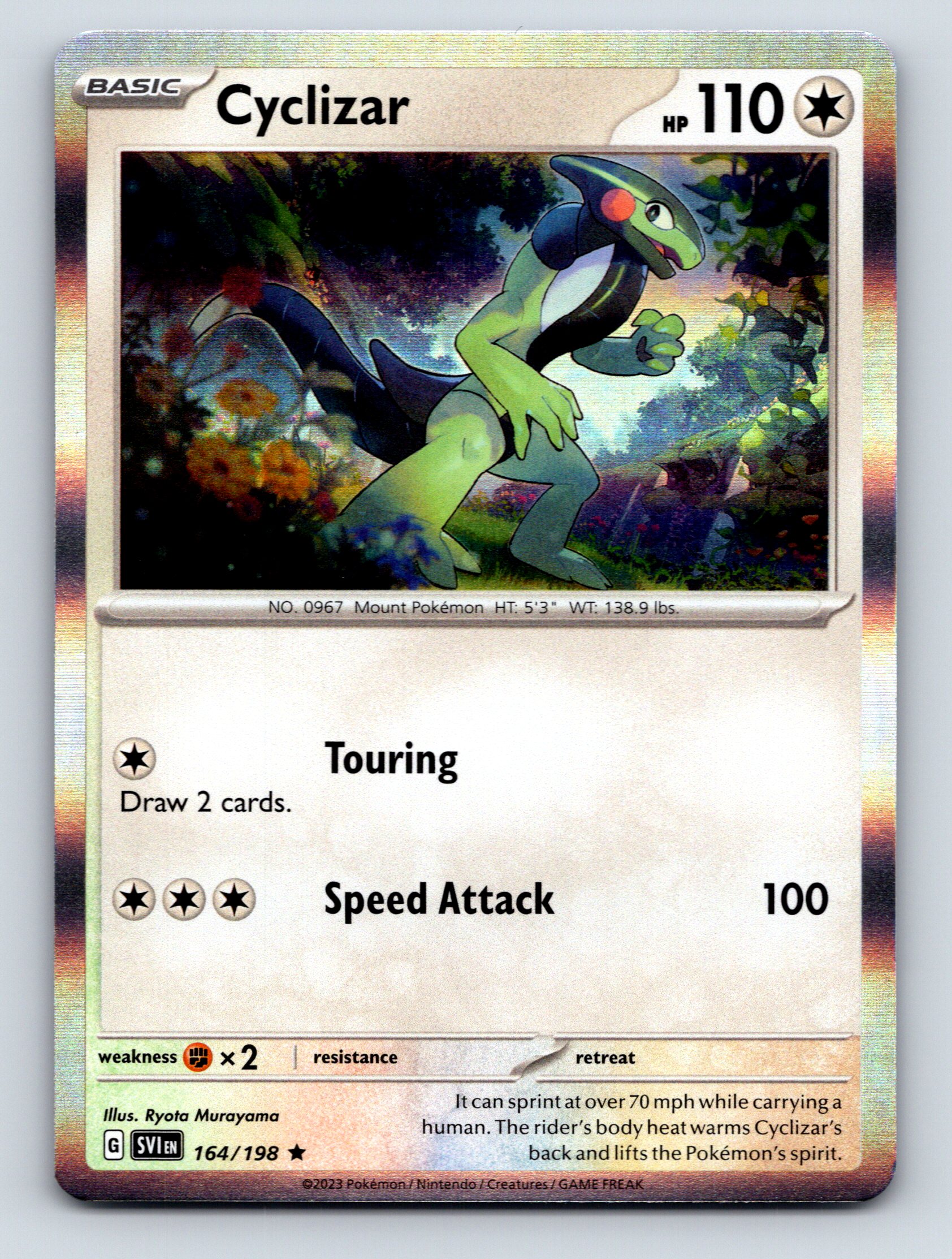Basic Cyclizar HP 110 Speed Attack Rarity White Pokmon Card Basic Cyclizar HP 110 Speed Attack Rarity White Pokmon Card