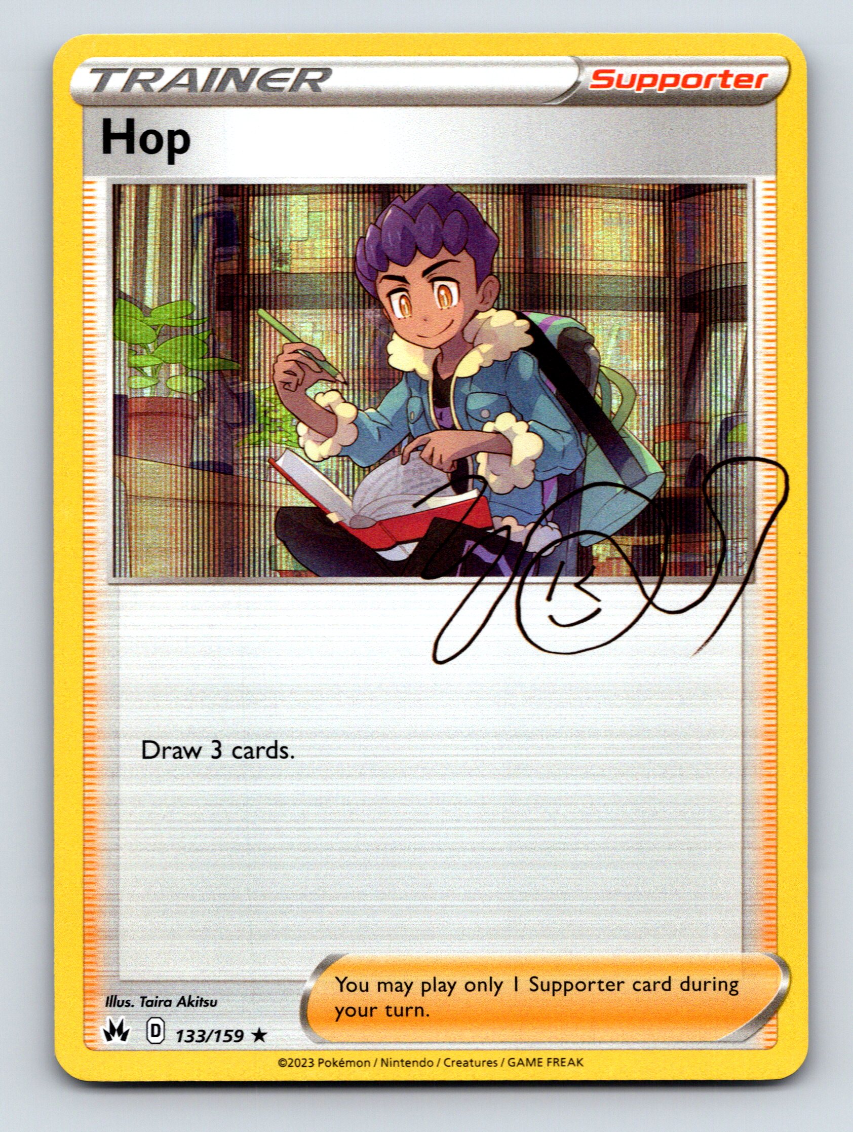 Trainer Supporter Hop Draw Three Cards Rarity Yellow Pokémon Card