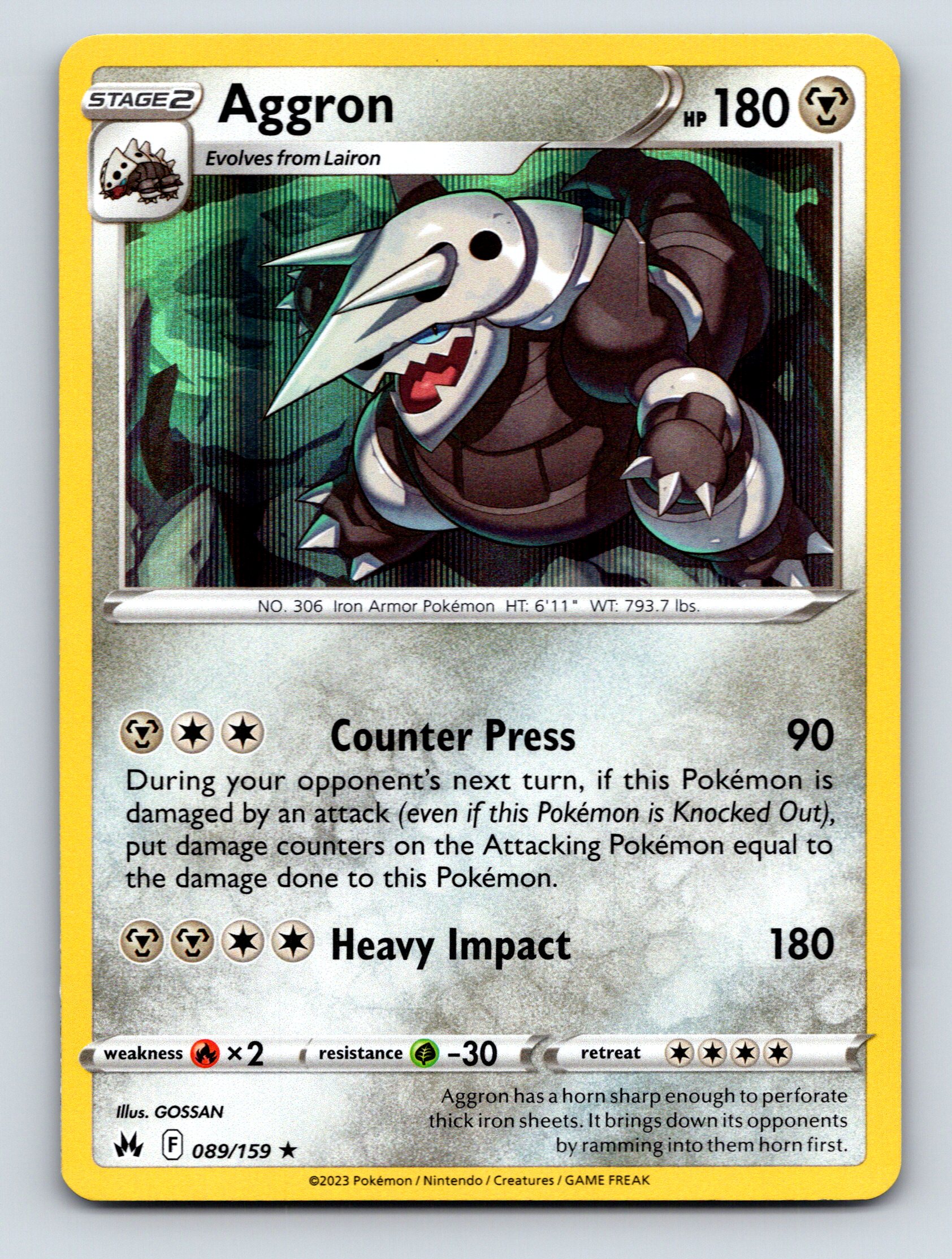 Stage 2 Aggron HP 180 Heavy Impact Attack Rarity Gray Solid Pokmon Stage 2 Aggron HP 180 Heavy Impact Attack Rarity Gray Solid Pokmon