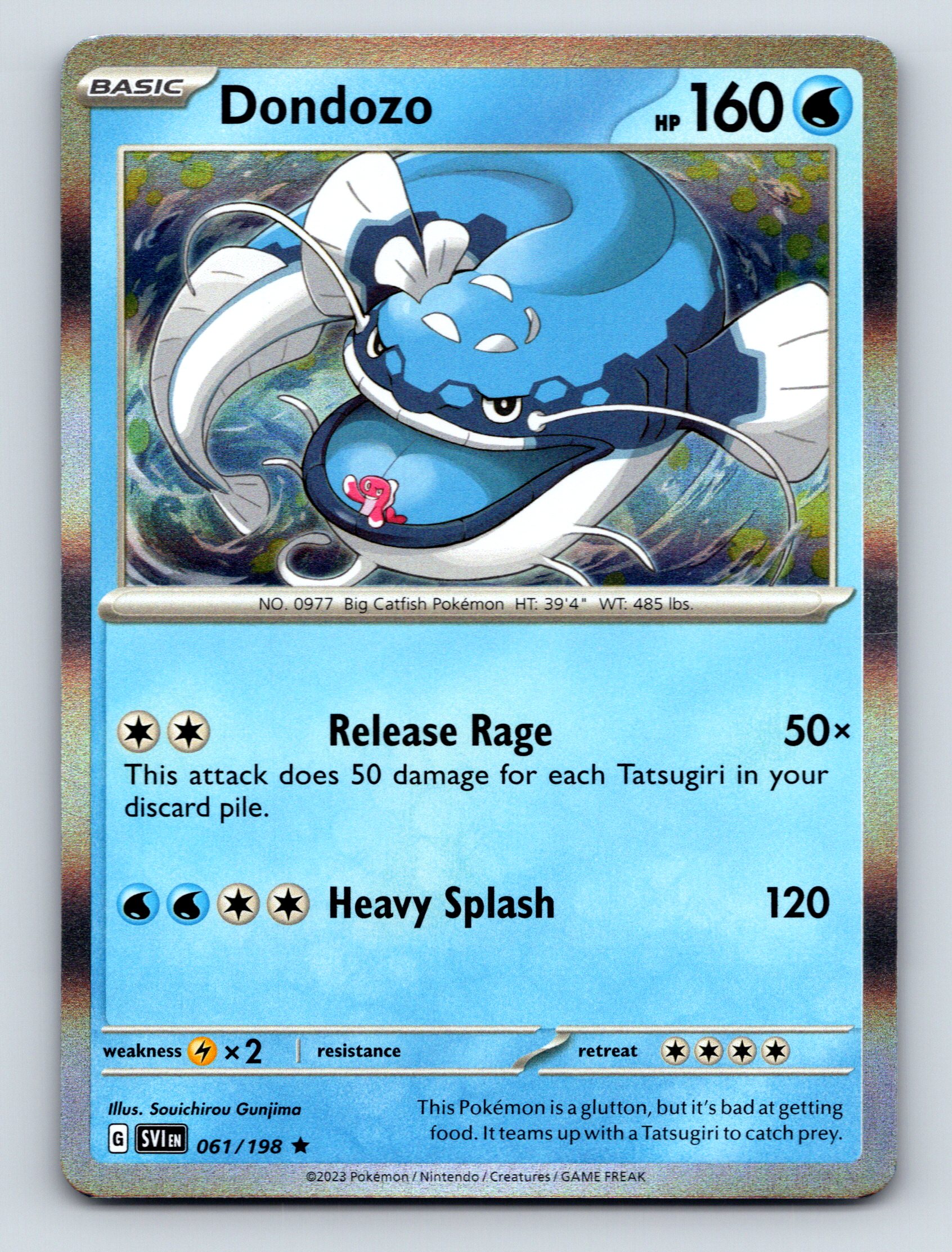 Basic Dondozo HP 160 Release Rage Heavy Splash Blue Pokmon Card Basic Dondozo HP 160 Release Rage Heavy Splash Blue Pokmon Card