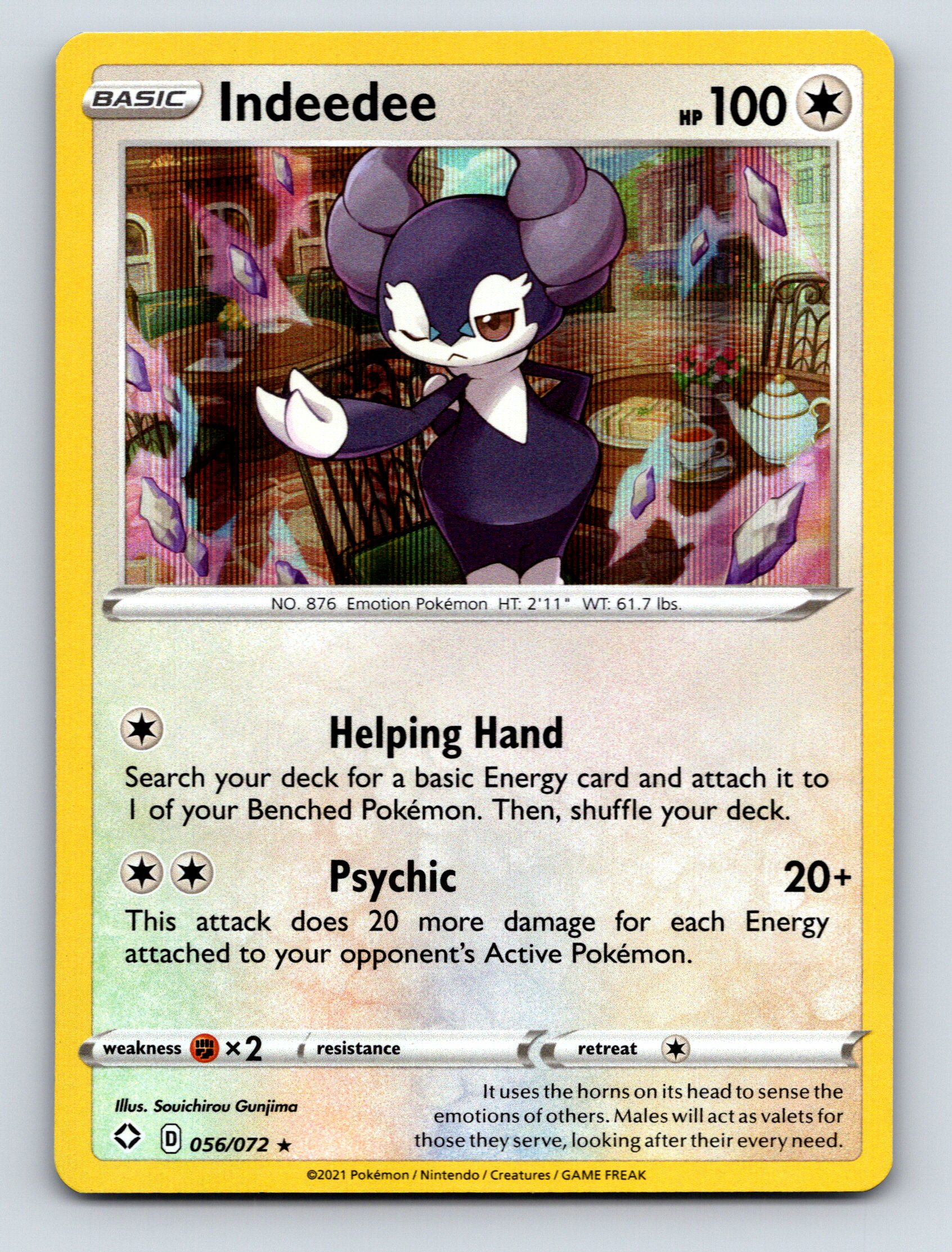 Basic Indeedee HP 100 Helping Hand Psychic Rarity Colorful Pokémon