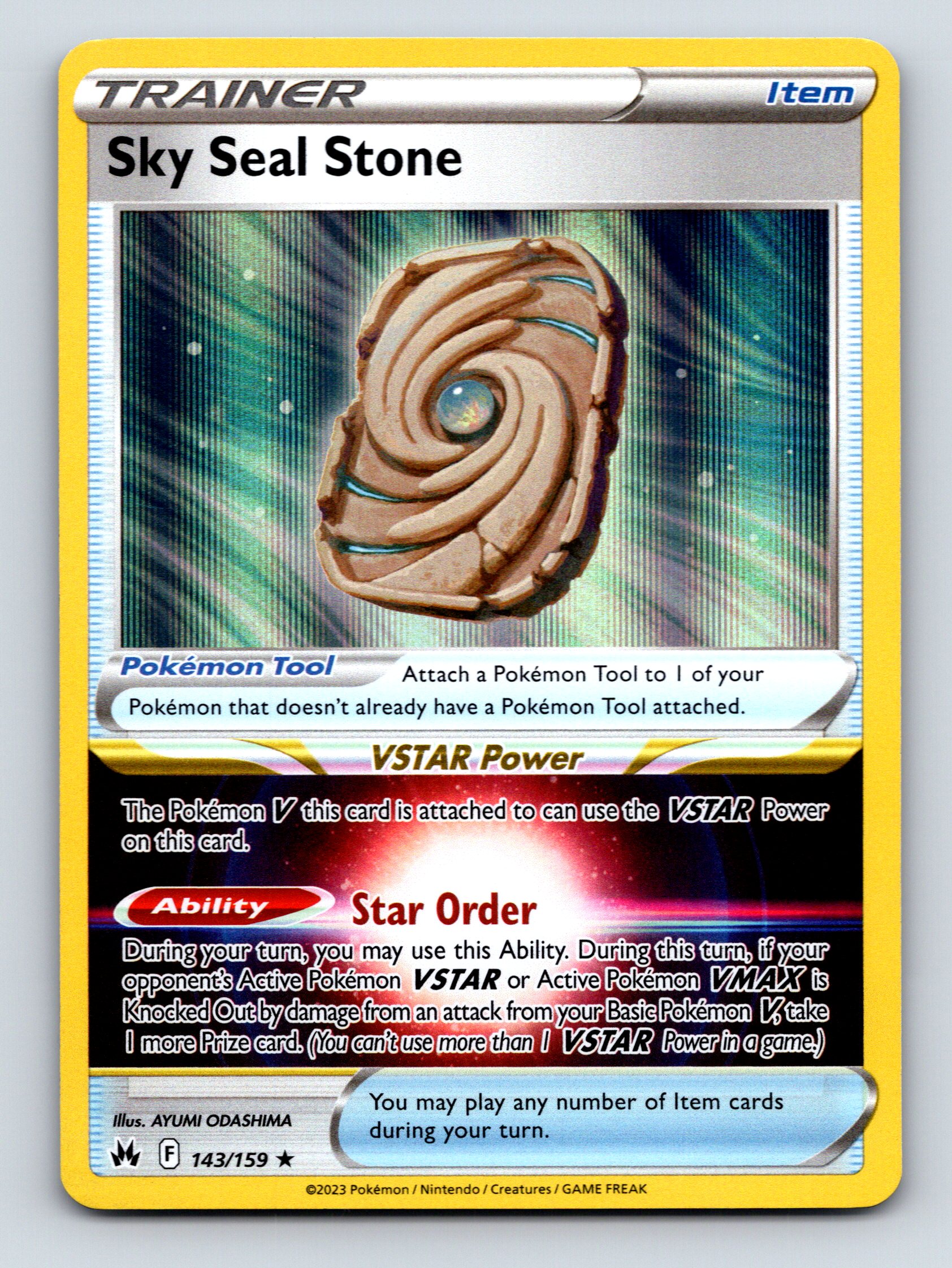 pokemon card seal Trainer Item Sky Seal Stone VSTAR Power Ability Gold Pokémon Tool
