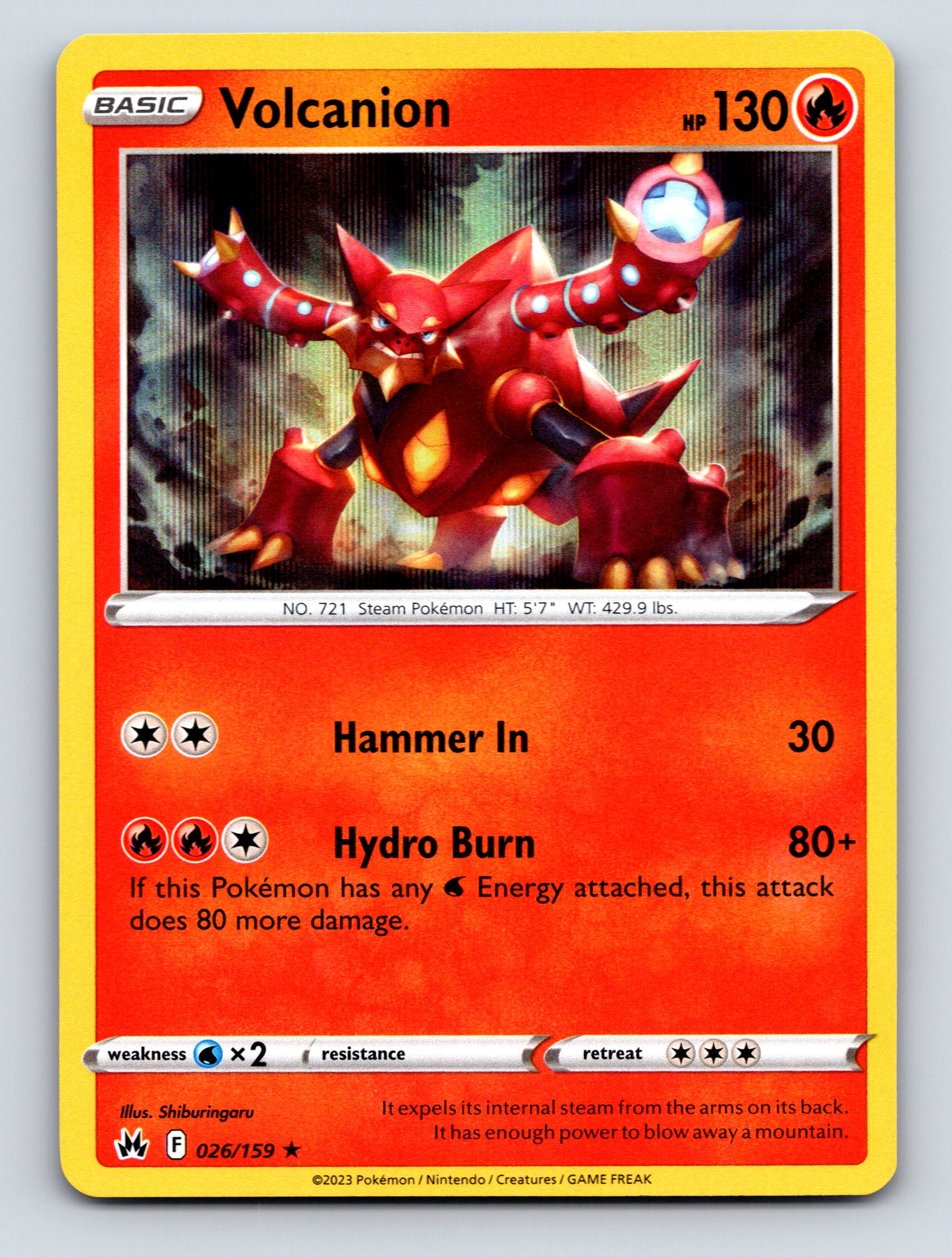 Basic Volcanion HP 130 Hammer In Hydro Burn Rarity Red Vibrant Pokmon Basic Volcanion HP 130 Hammer In Hydro Burn Rarity Red Vibrant Pokmon