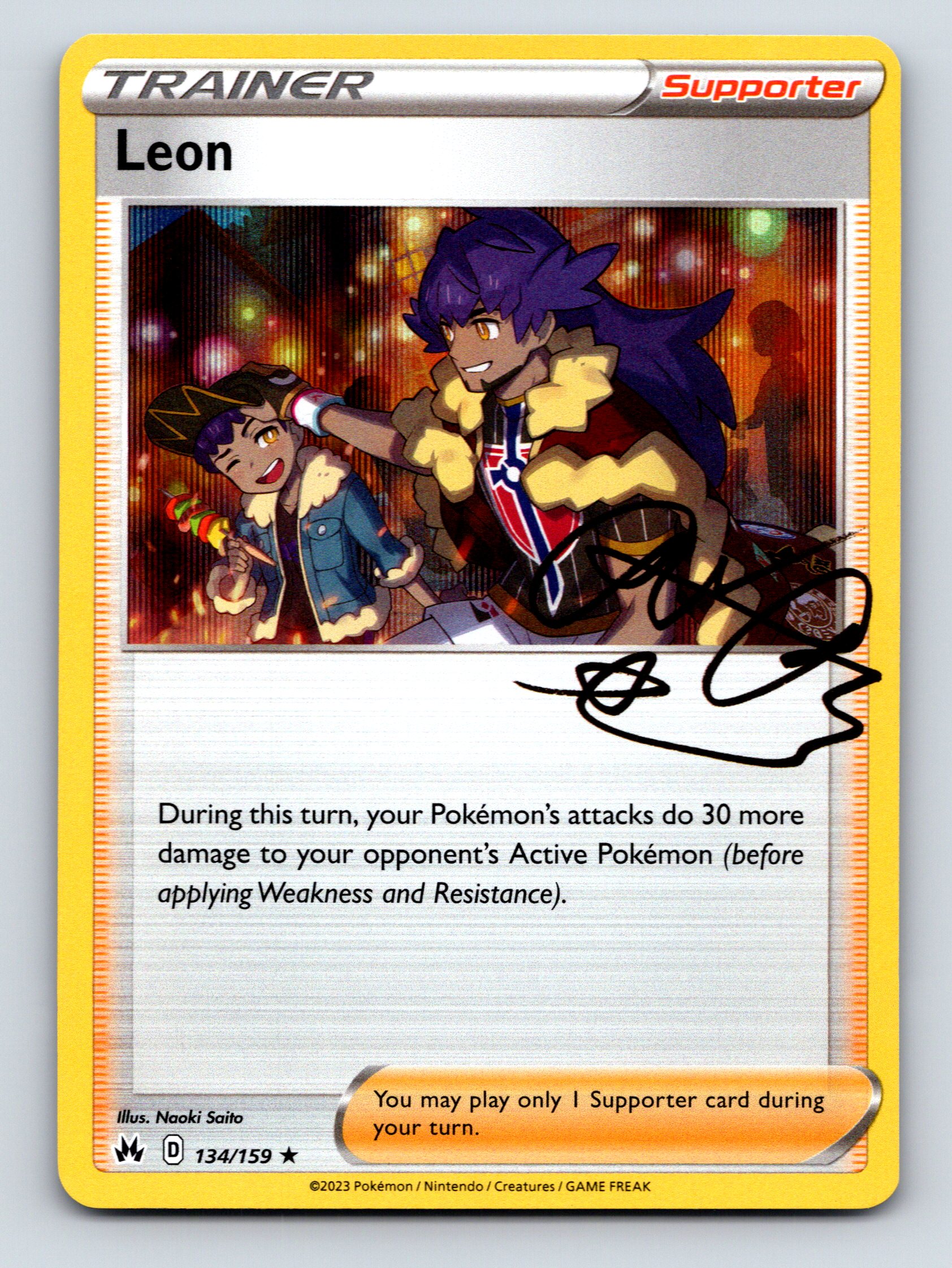 Trainer Leon Supporter Rarity Colorful Pokémon Card Artwork