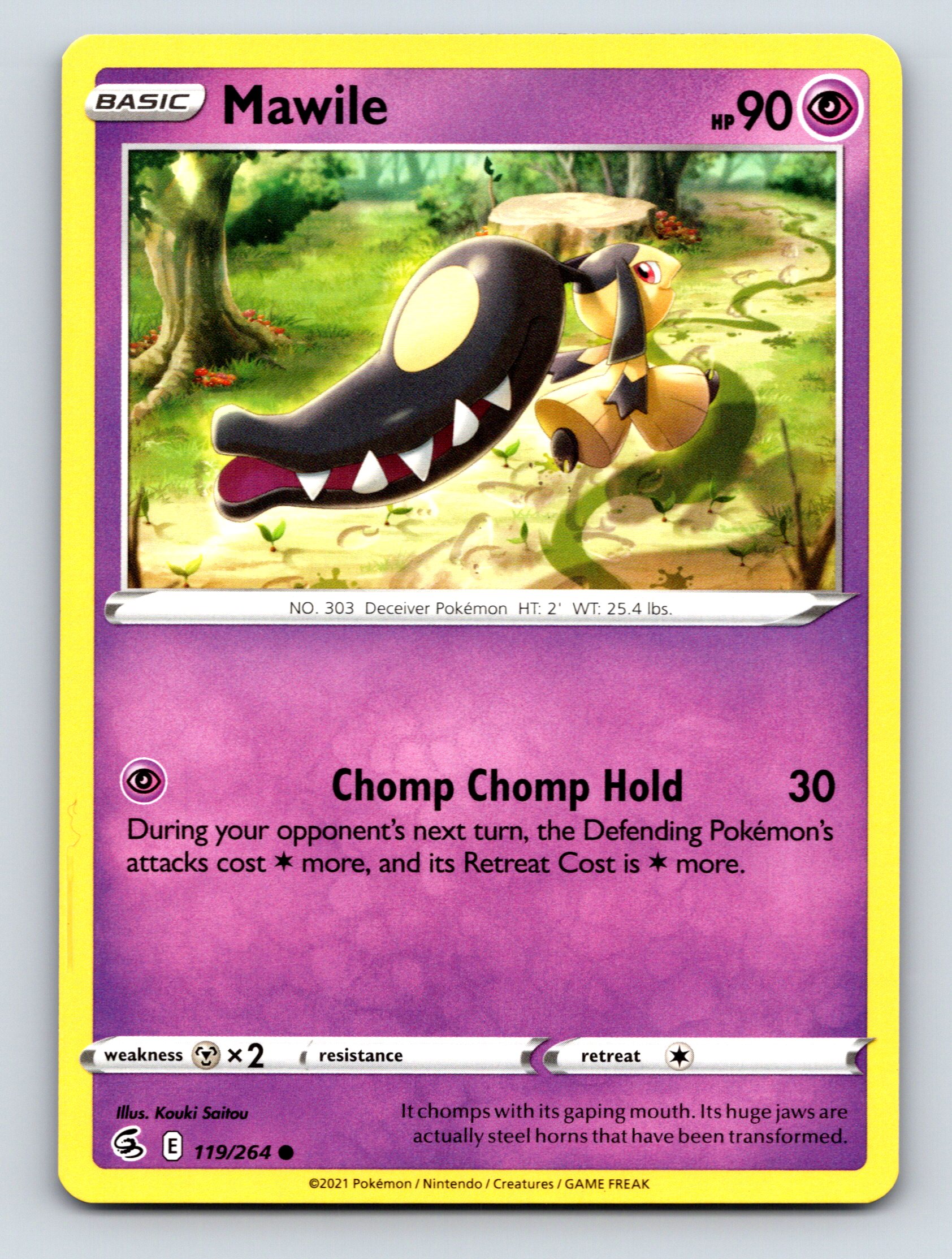 Basic Mawile HP 90 Chomp Chomp Hold Attack Rarity Pink Colorful Pokmon