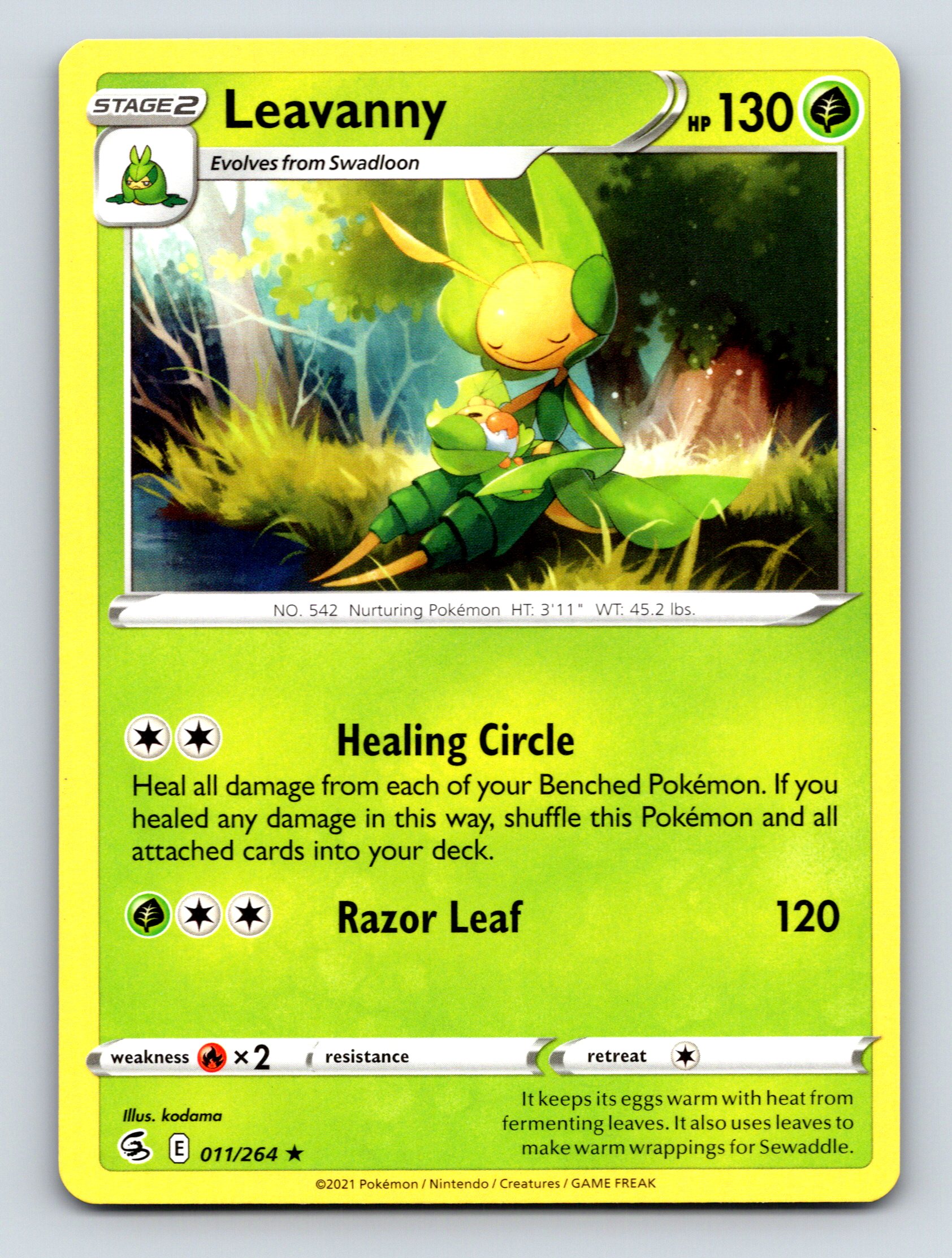 Stage 2 Leavanny HP 130 Healing Circle Ability Rarity Green