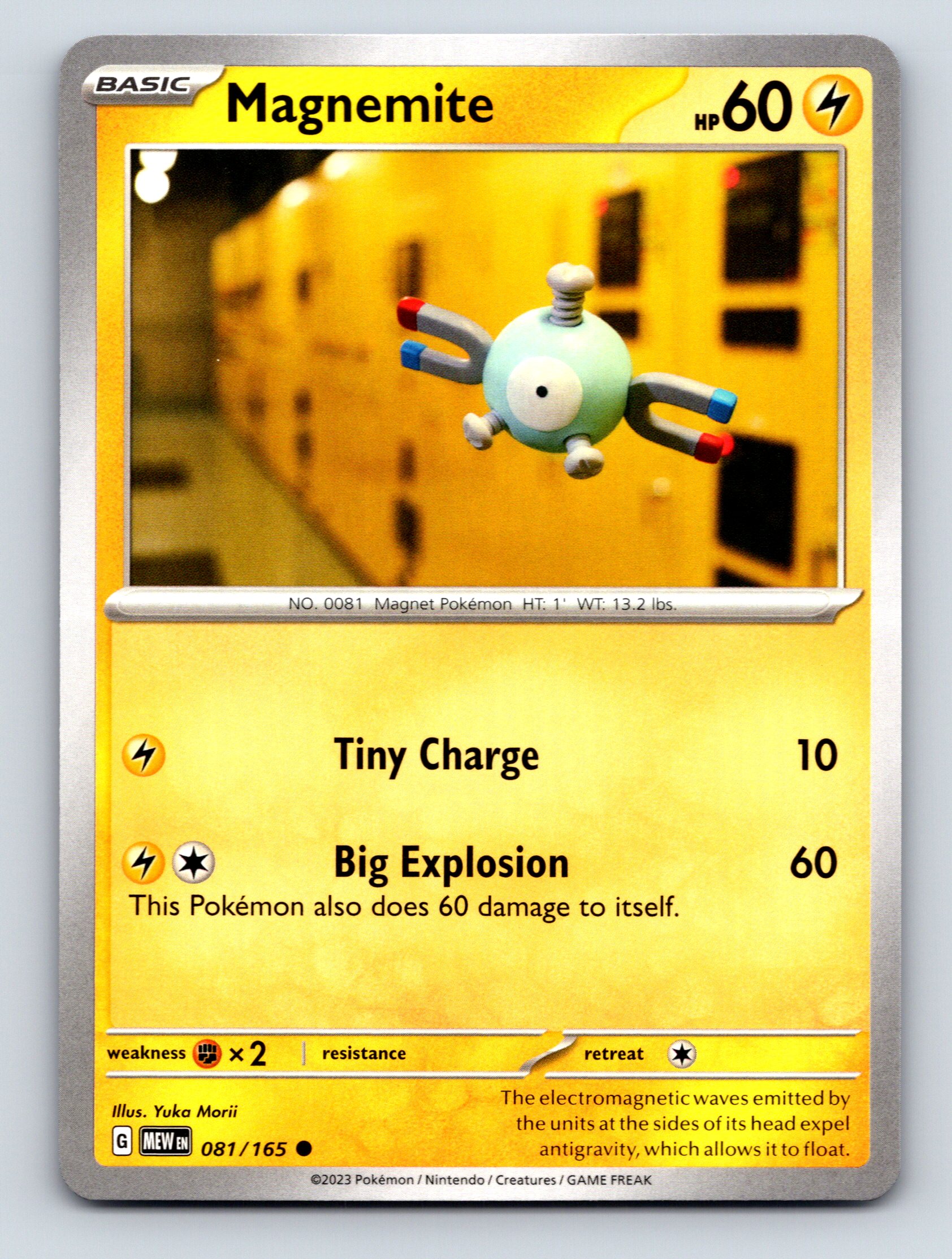 Basic Magnemite HP 60 Big Explosion Attack Rarity Yellow Pokémon
