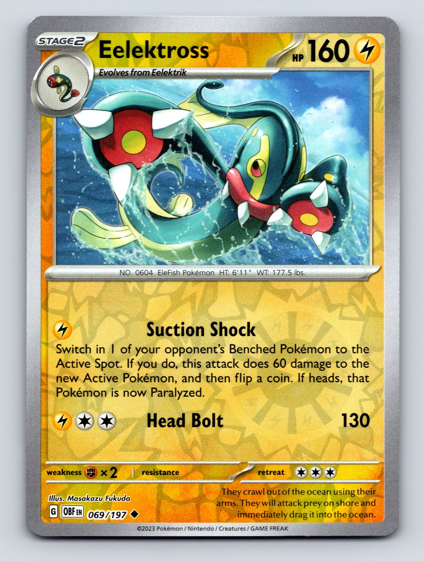 Stage 2 Eelektross HP 160 Suction Shock Head Bolt Rarity Yellow Pokémon - Bild 1 von 10